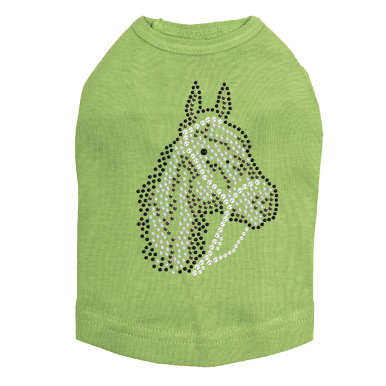 Horse Face (Brown Rhinestuds) - Dog Tank - Image 14