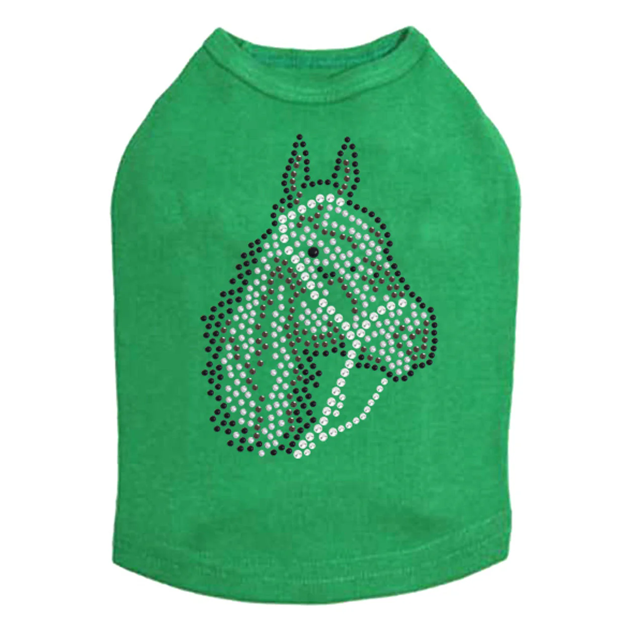 Horse Face (Brown Rhinestuds) - Dog Tank - Image 2