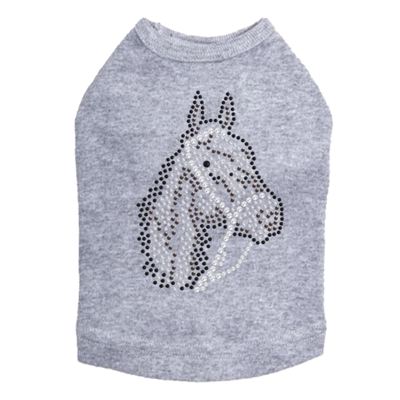 Horse Face (Brown Rhinestuds) - Dog Tank - Image 6