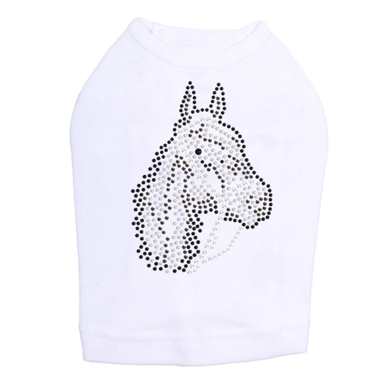 Horse Face (Brown Rhinestuds) - Dog Tank - Image 9