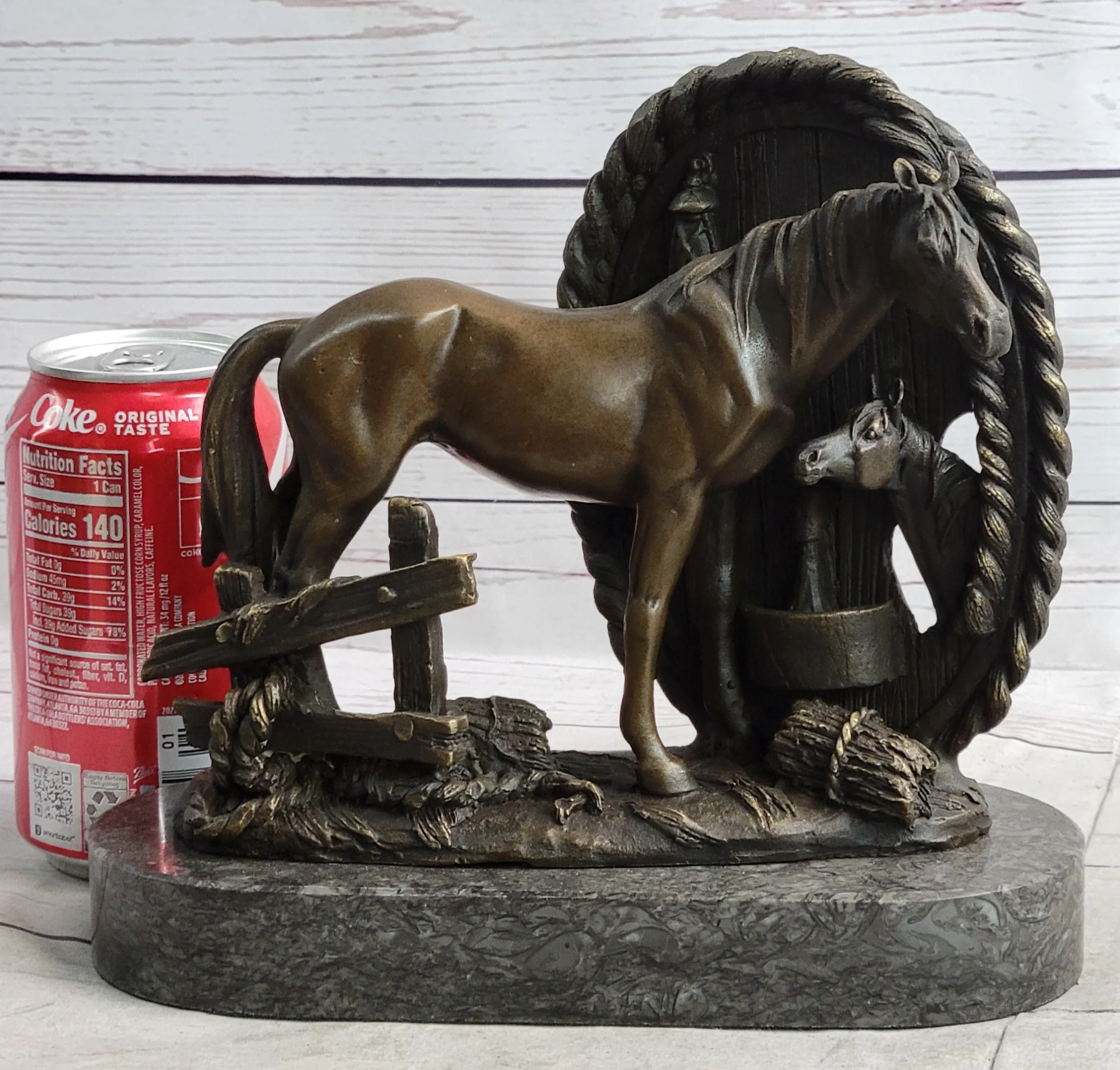 Horses Foal Equestrian Horse Lover Bronze Metal Sculpture Statue Figure Gift Decor Signed Art - Image 2