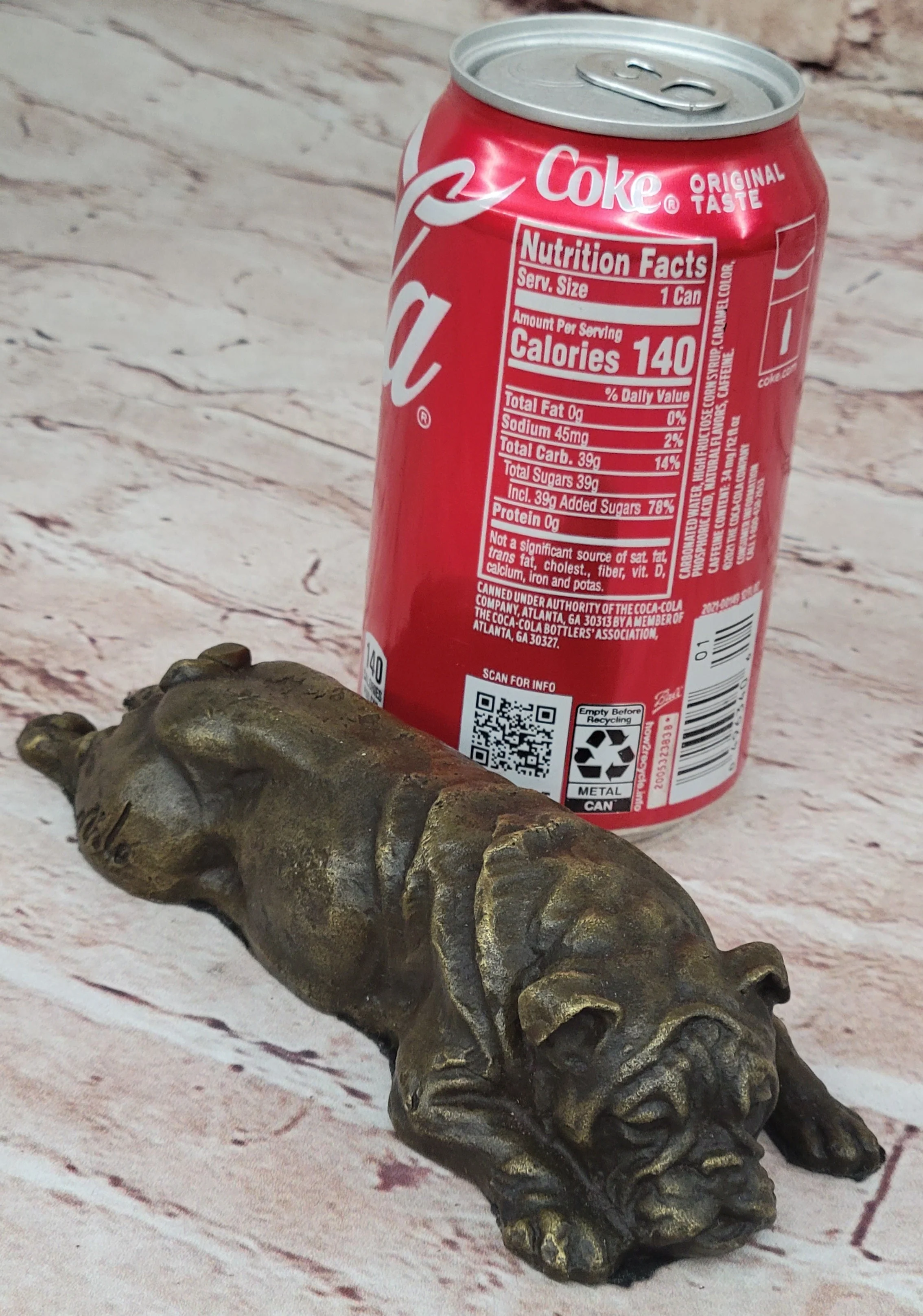 Hot Cast Bronze Bulldog Cute Puppy Pet Original Art Collectible Dog Art - Image 2