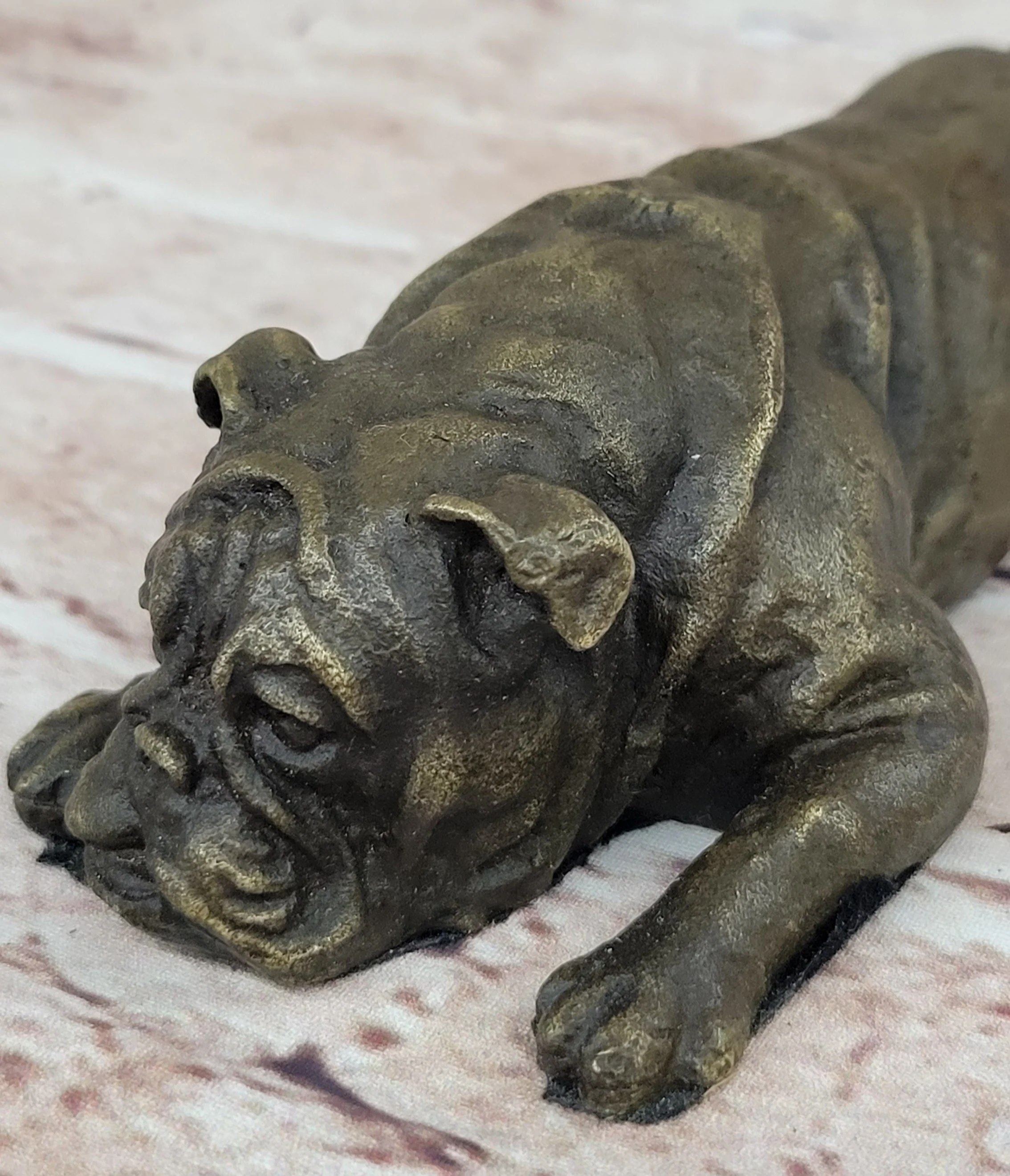 Hot Cast Bronze Bulldog Cute Puppy Pet Original Art Collectible Dog Art - Image 7