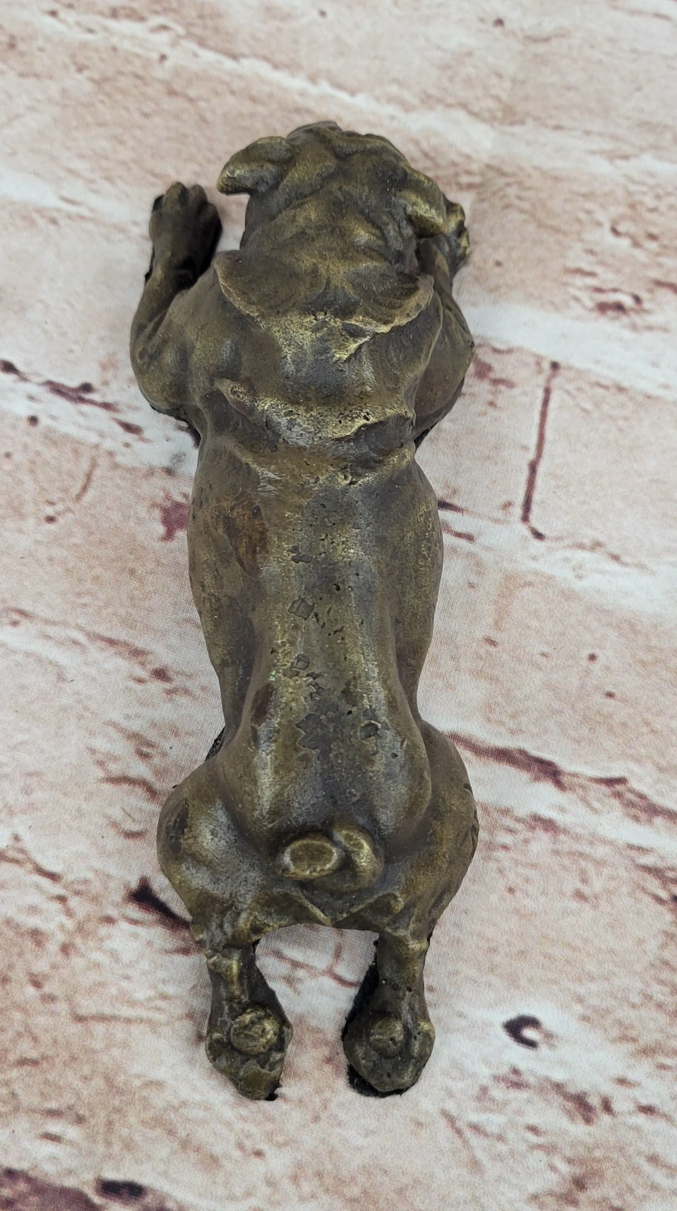 Hot Cast Bronze Bulldog Cute Puppy Pet Original Art Collectible Dog Art - Image 8