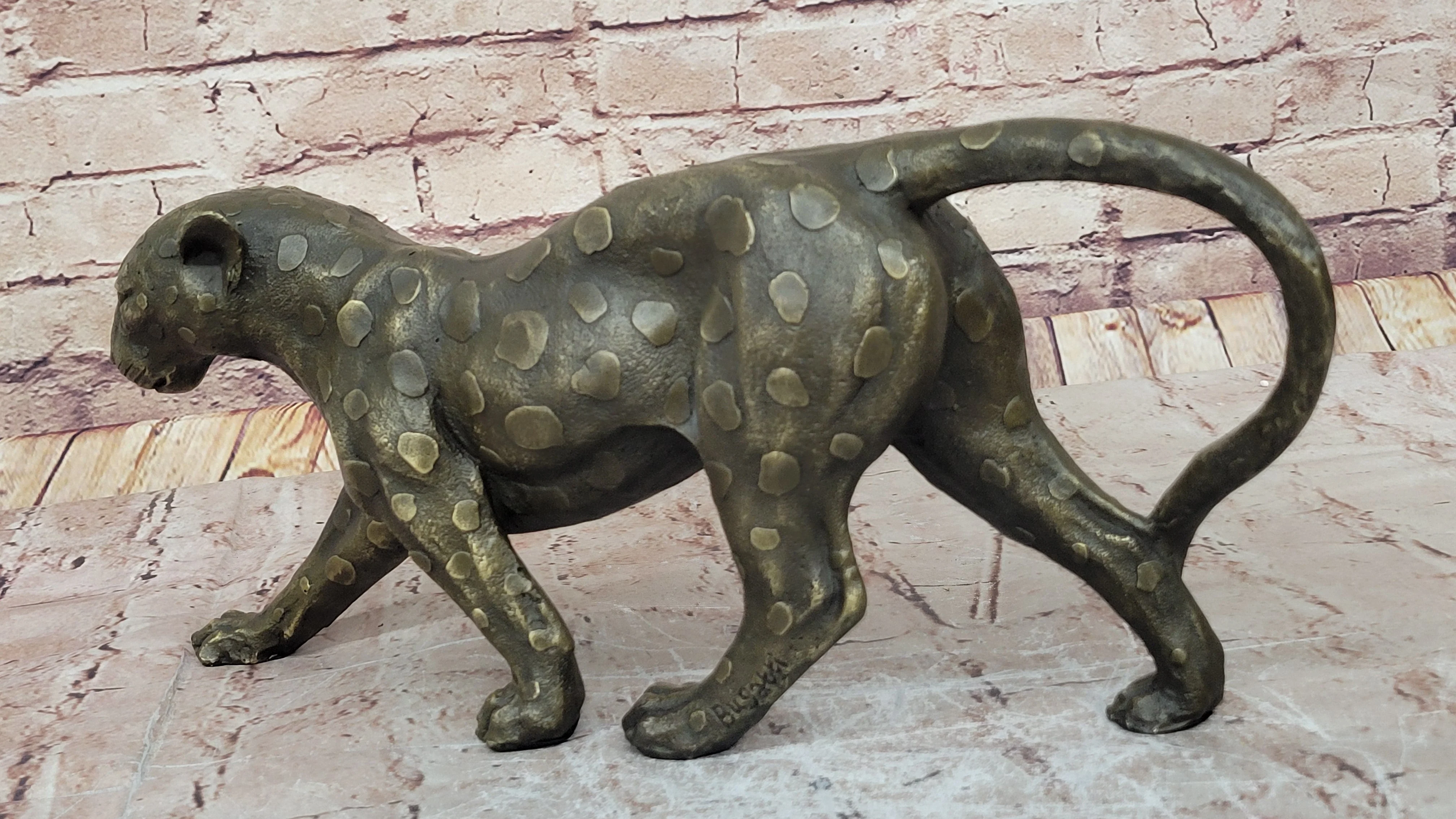 Hot Cast Bronze Cheetah Cat Figurine Sculpture Statue Decor - Image 5