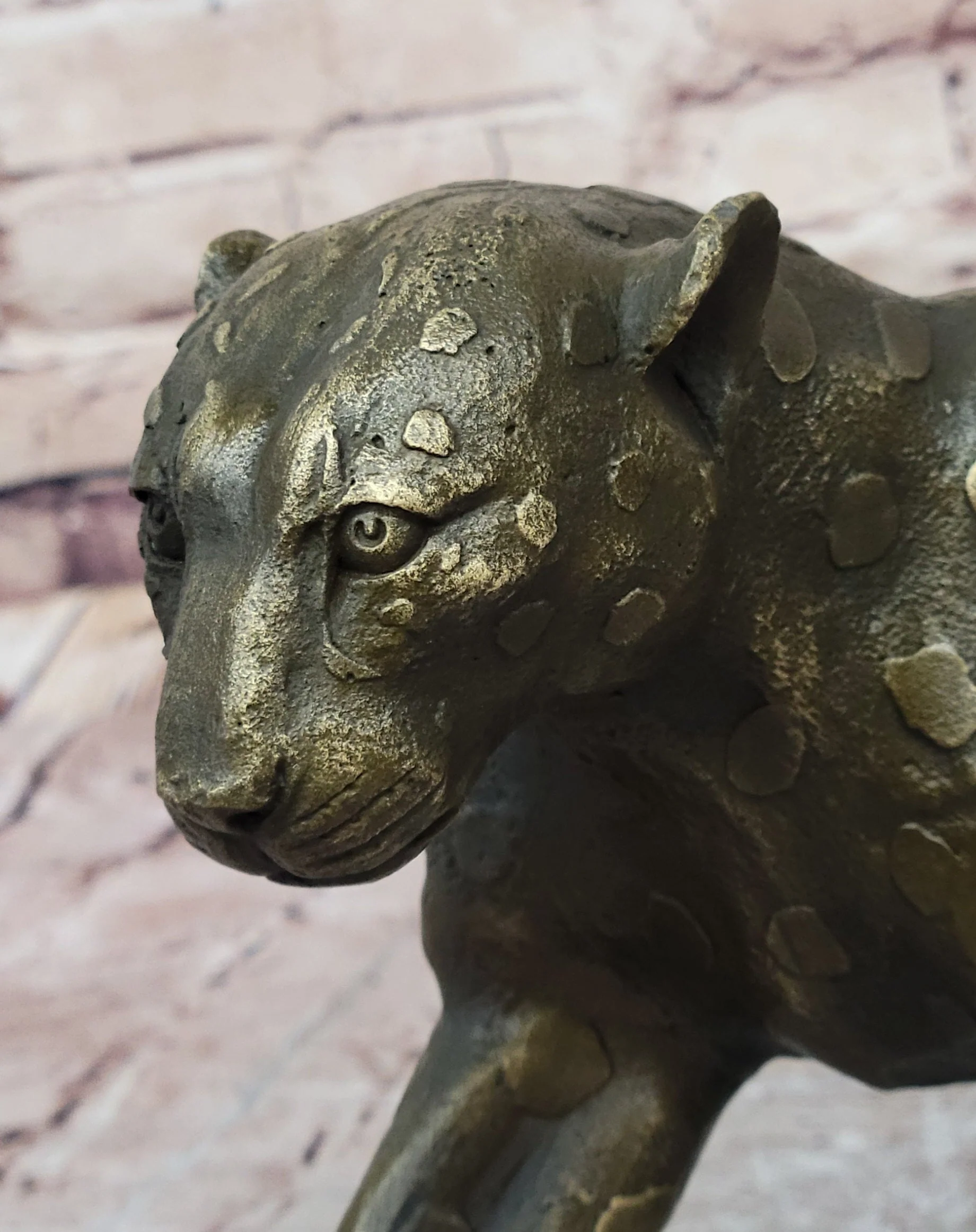 Hot Cast Bronze Cheetah Cat Figurine Sculpture Statue Decor - Image 6