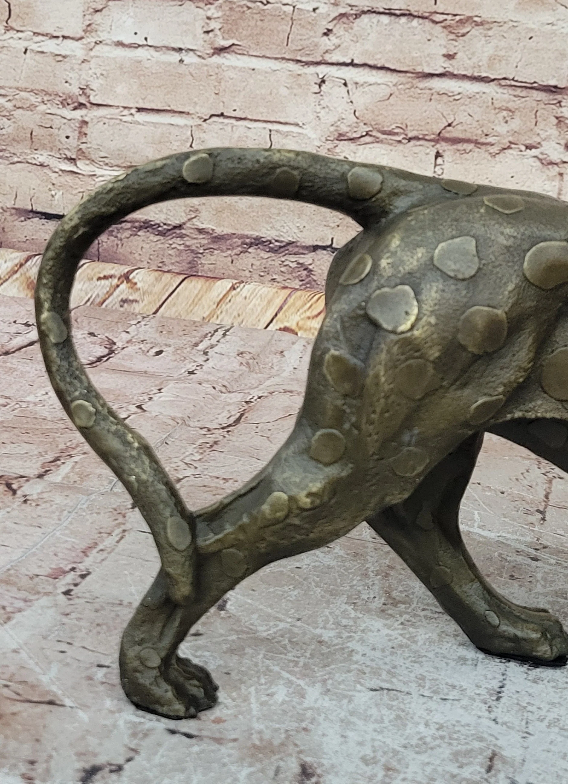 Hot Cast Bronze Cheetah Cat Figurine Sculpture Statue Decor - Image 9