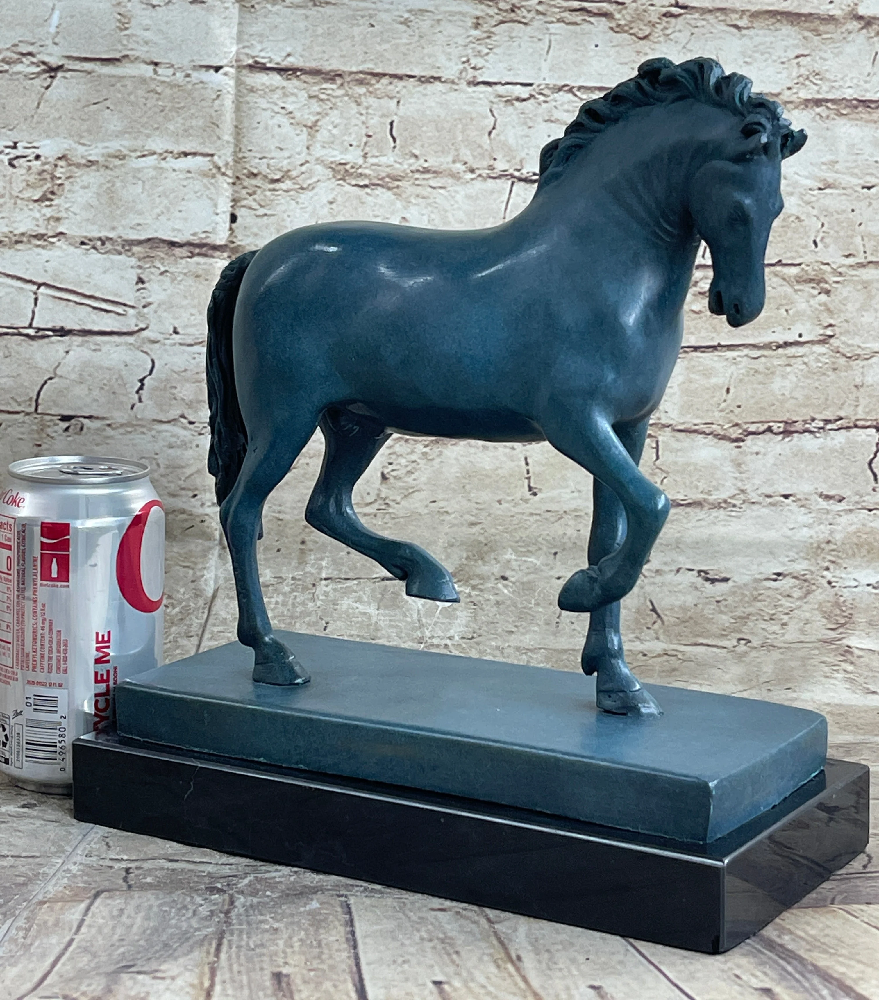 Hot Cast Bronze Chinese Tang Horse Green Blue Patina Sculpture Statue Figure - Image 2