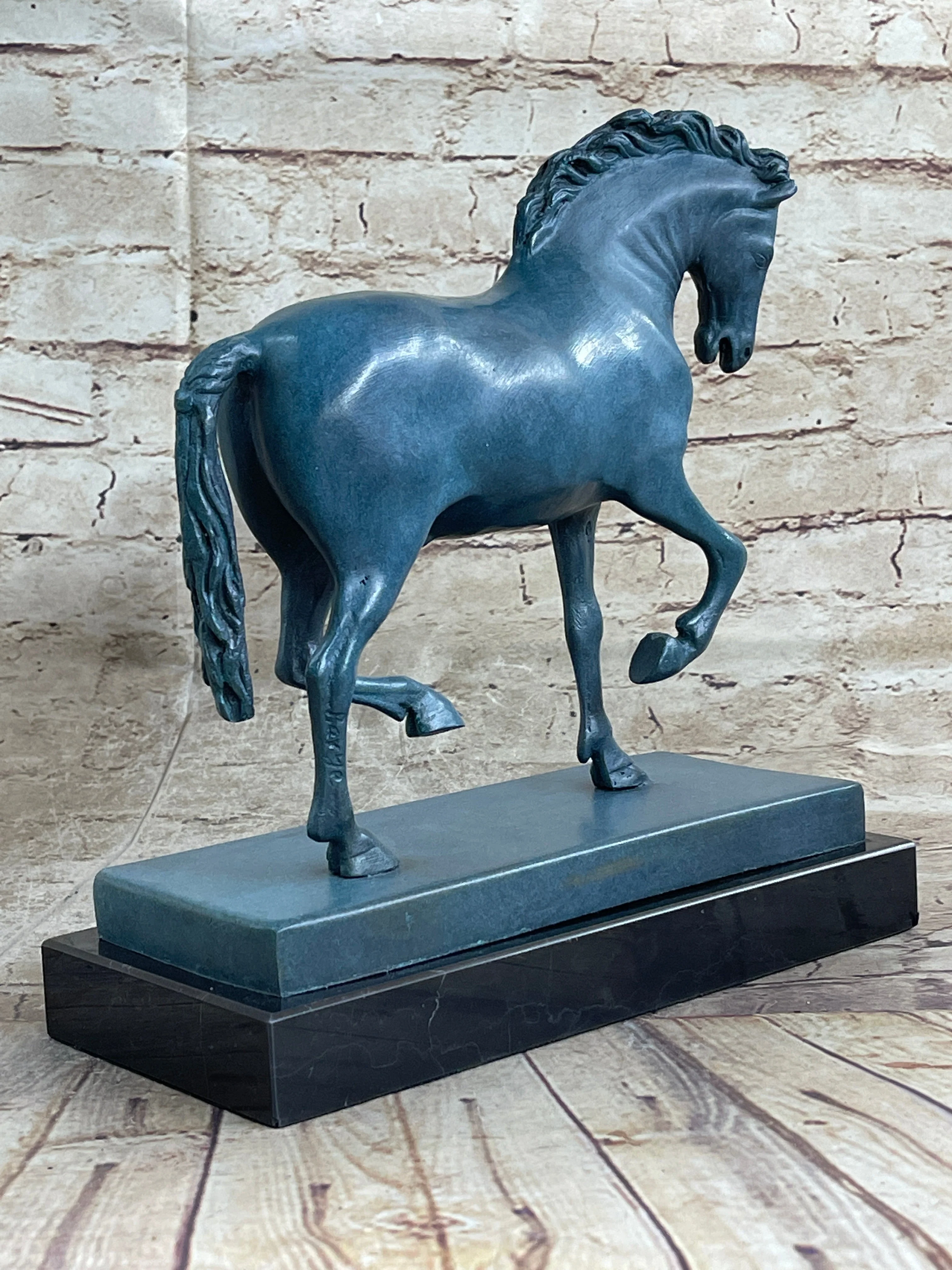 Hot Cast Bronze Chinese Tang Horse Green Blue Patina Sculpture Statue Figure - Image 5