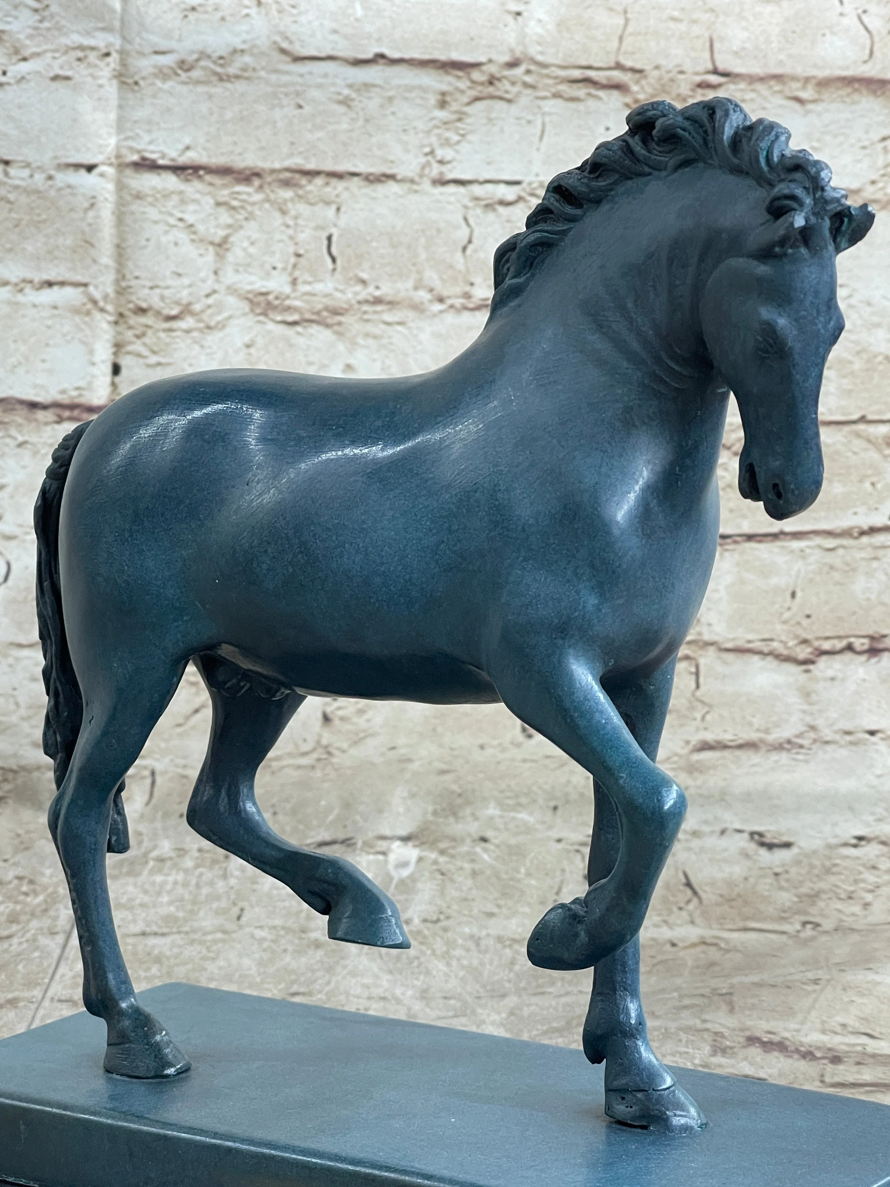 Hot Cast Bronze Chinese Tang Horse Green Blue Patina Sculpture Statue Figure - Image 6