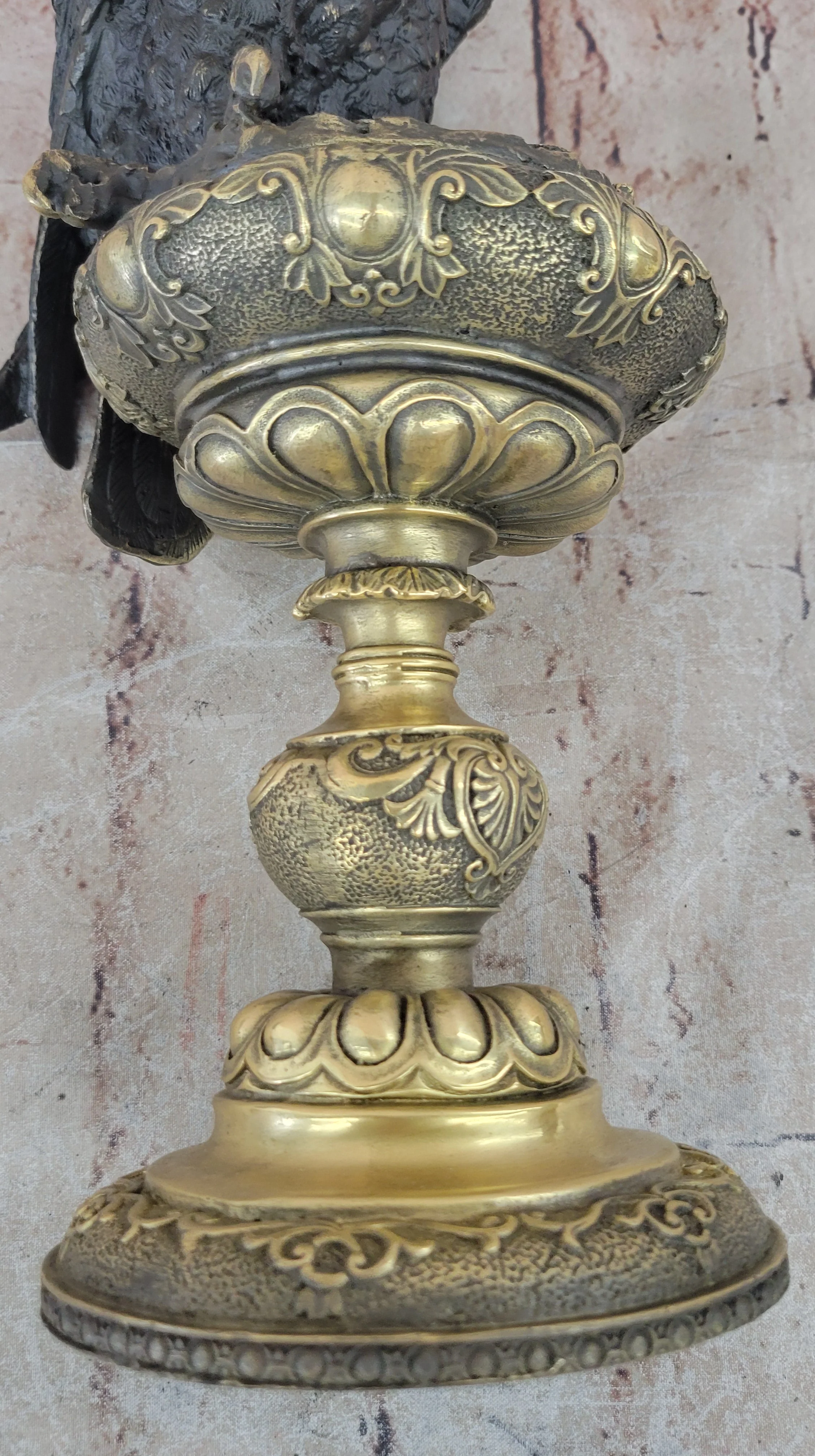 Hot Cast Bronze Eagle on Golden Pedestal Signed Original Wildlife Birds Art by Milo - Image 8