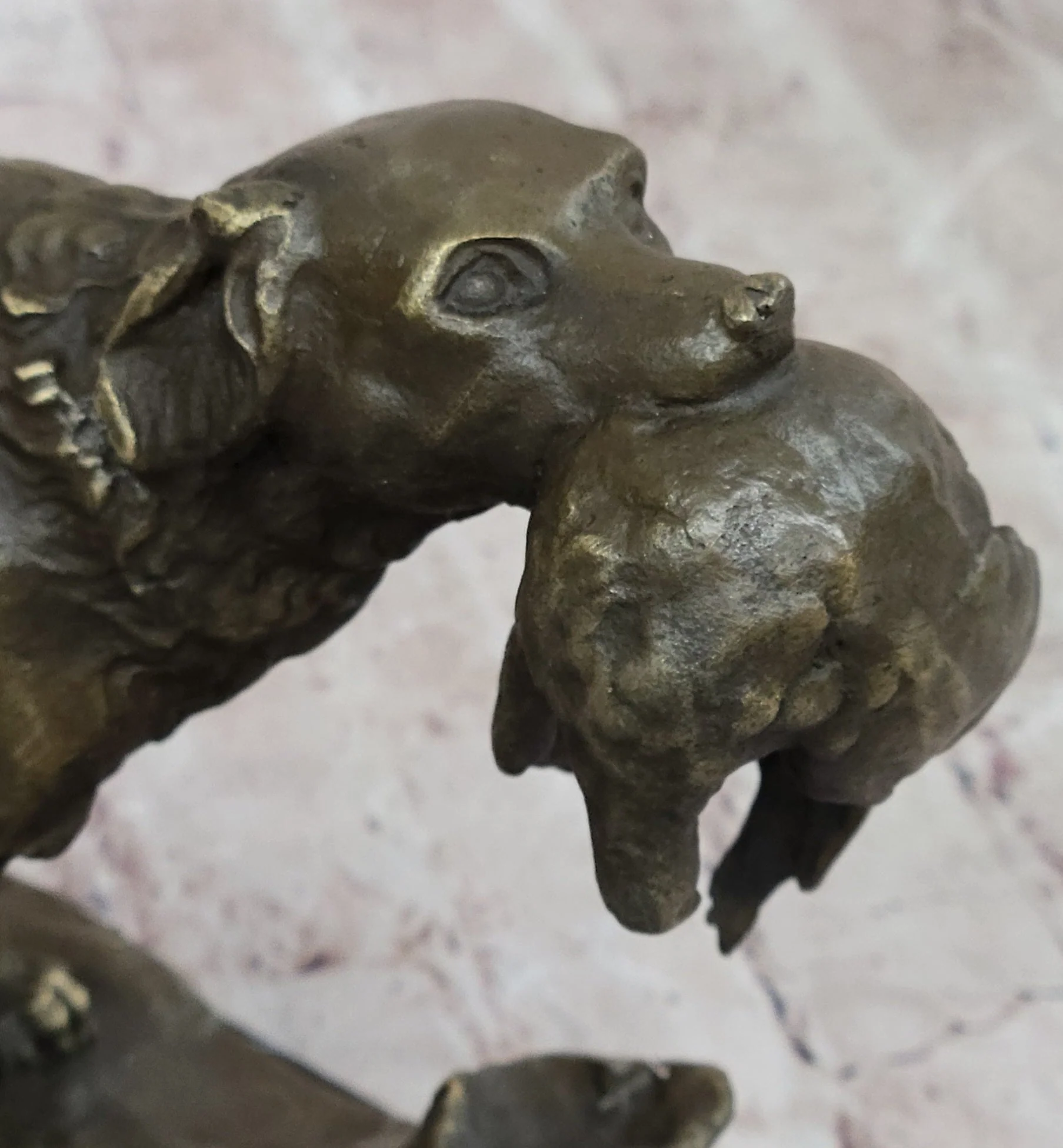 Hot Cast Bronze Golden Retriever Hunting Dog w/ Quail Statue Sculpture Art Decor - Image 8