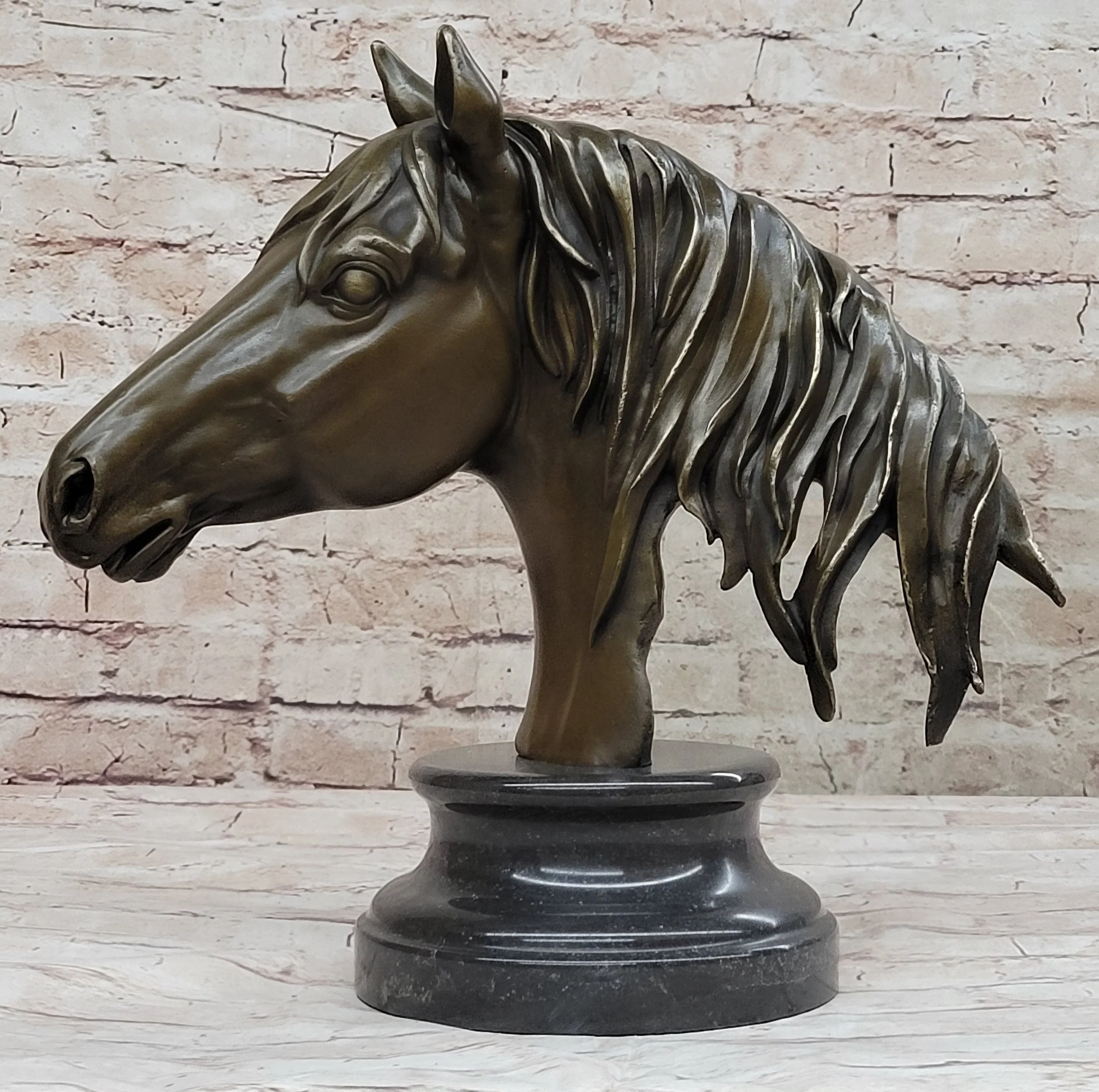 Hot Cast Bronze Horse Head Bust Statue Sculpture Bronze Metal Original Art by Milo - Image 4
