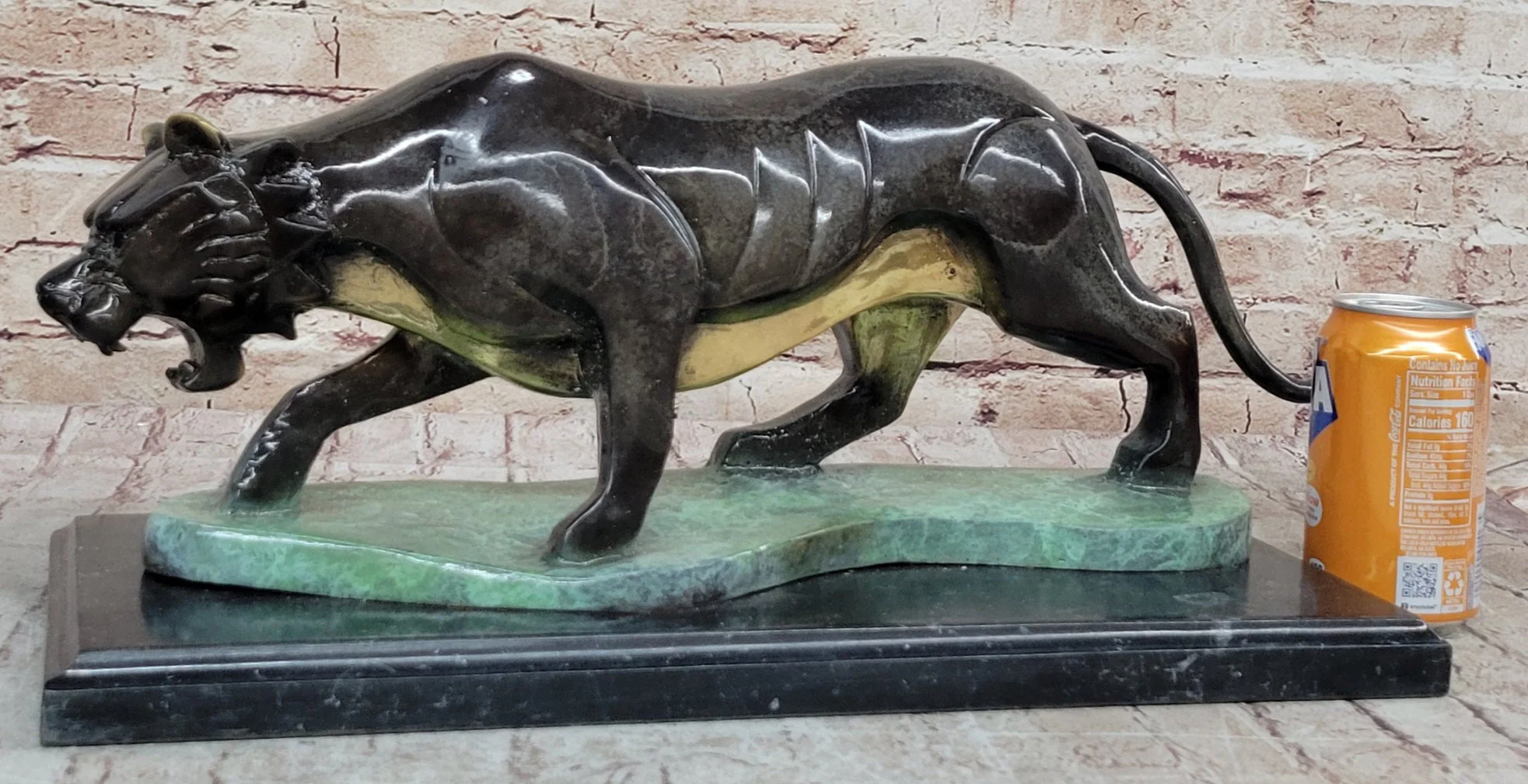 Hot Cast Bronze Sculpture of Cougar Mountain Lion Panther w/ Special Patina Finish - Image 2