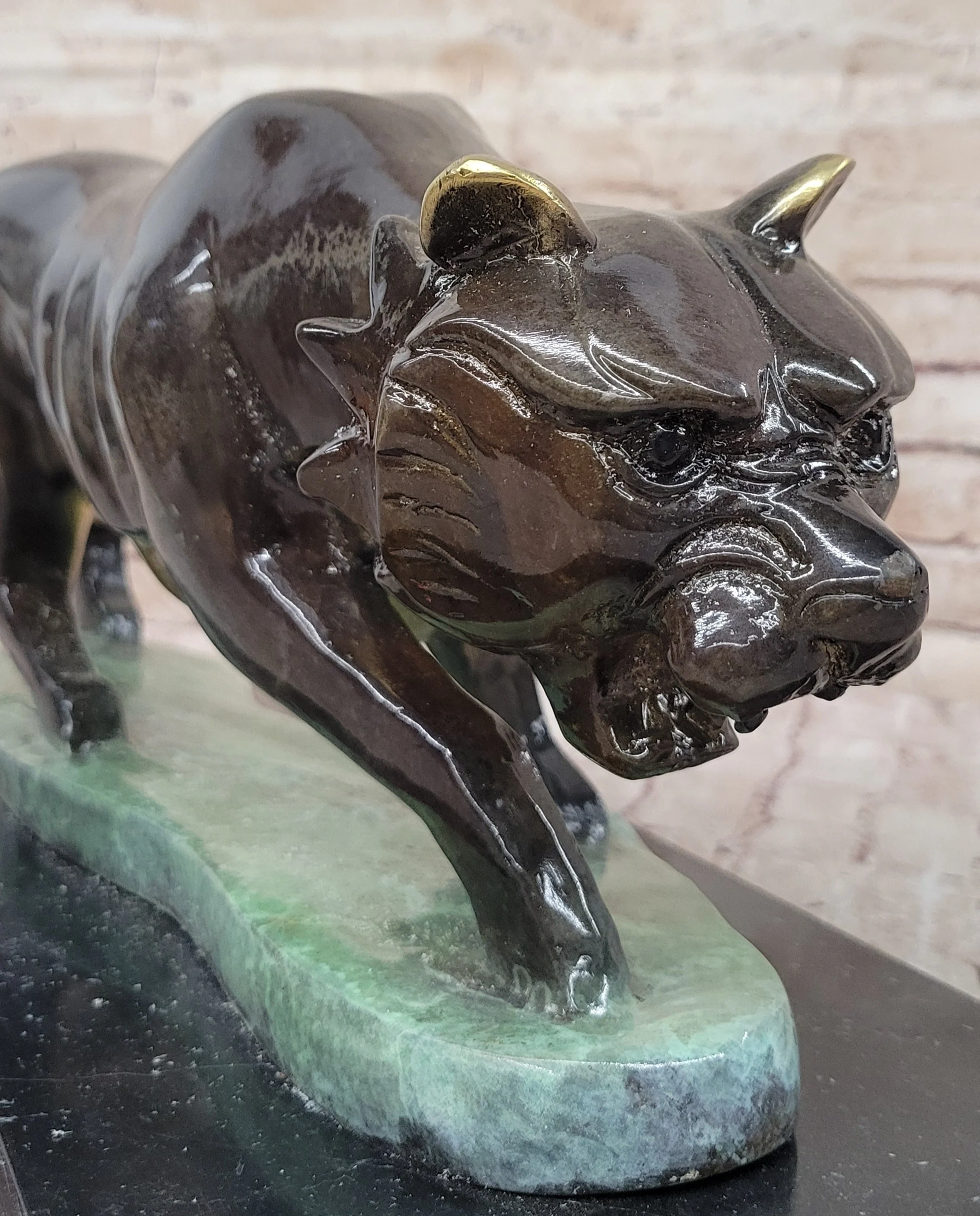 Hot Cast Bronze Sculpture of Cougar Mountain Lion Panther w/ Special Patina Finish - Image 8