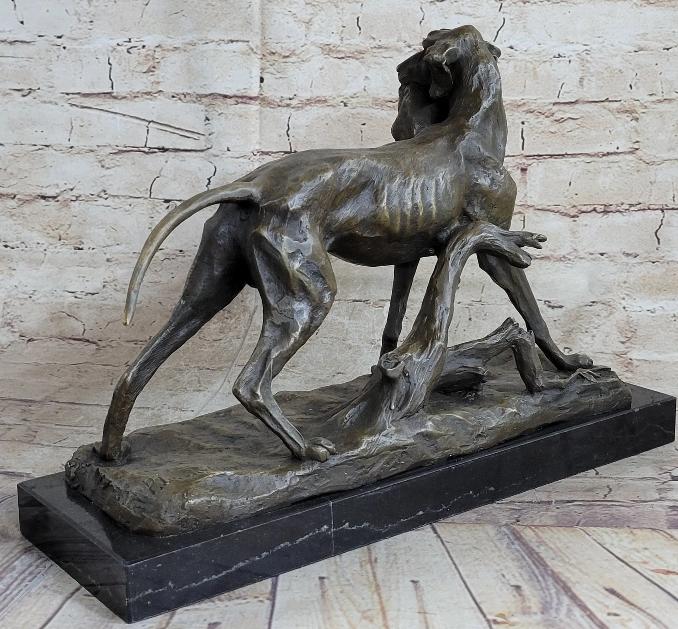 Hot Cast Bronze Sculpture of Hunting Dog Retriever with Rabbit in Mouth - Image 5