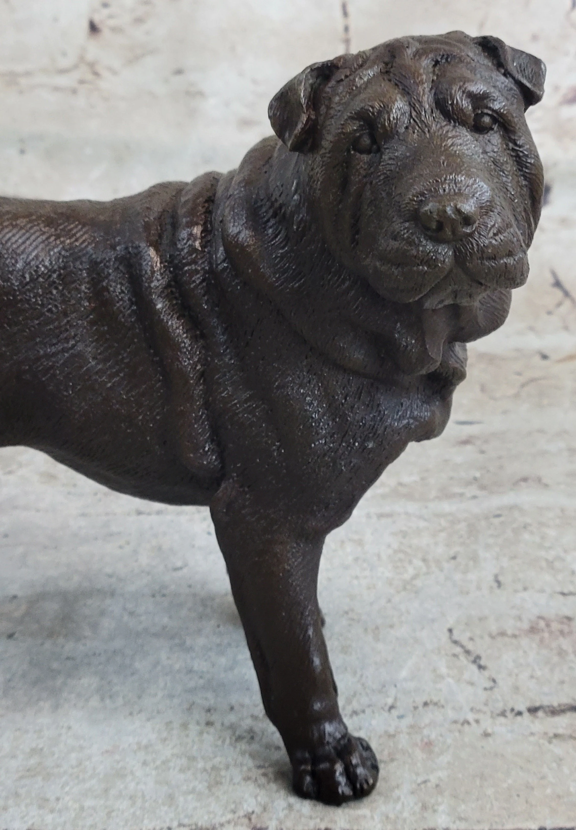 Hot Cast Bronze Shar Pei Dog Sculpture Statue Figurine Original Art - Image 8