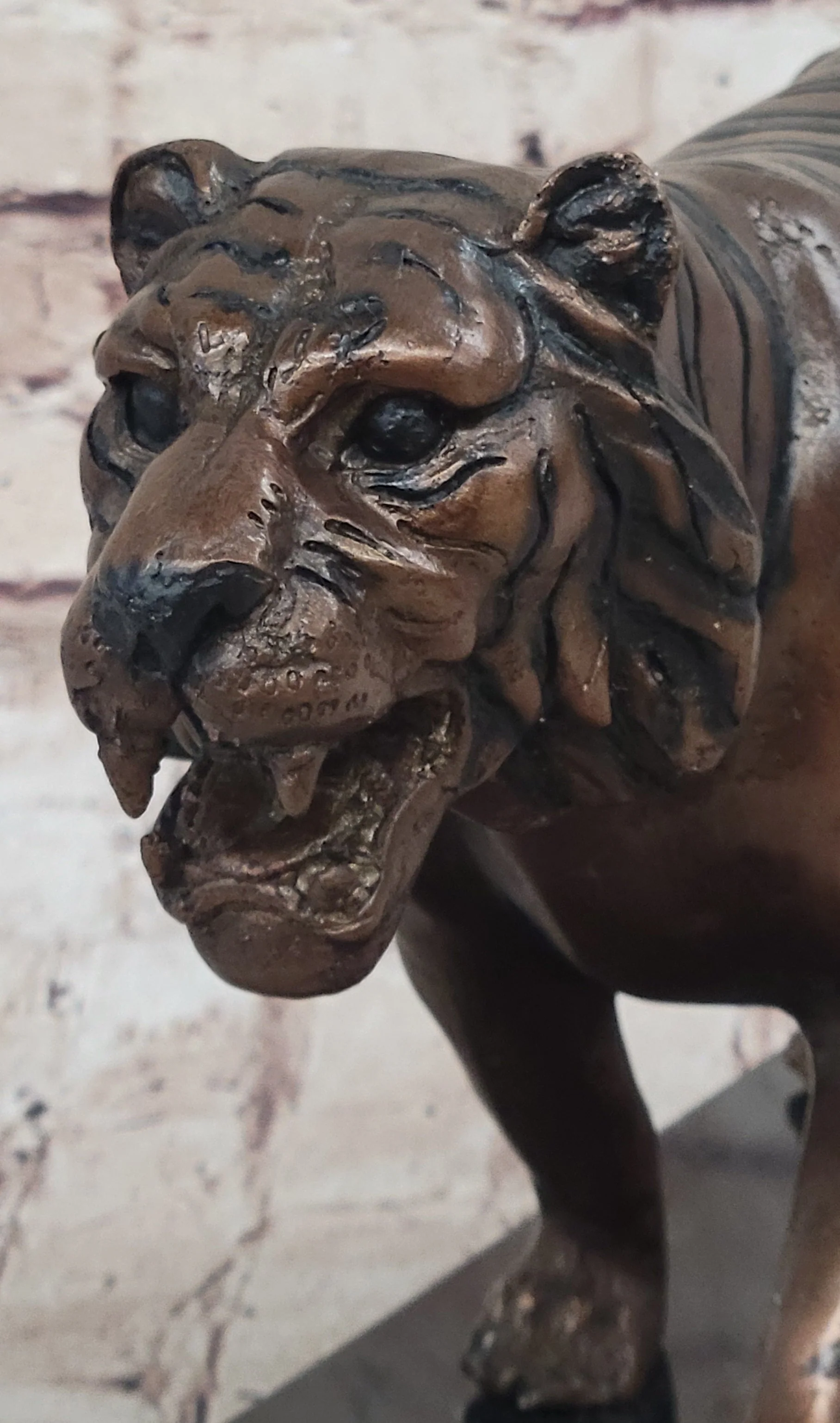 Hot Cast Bronze Tiger Statue Sculpture Figure on Marble Base by Moigniez - Image 8