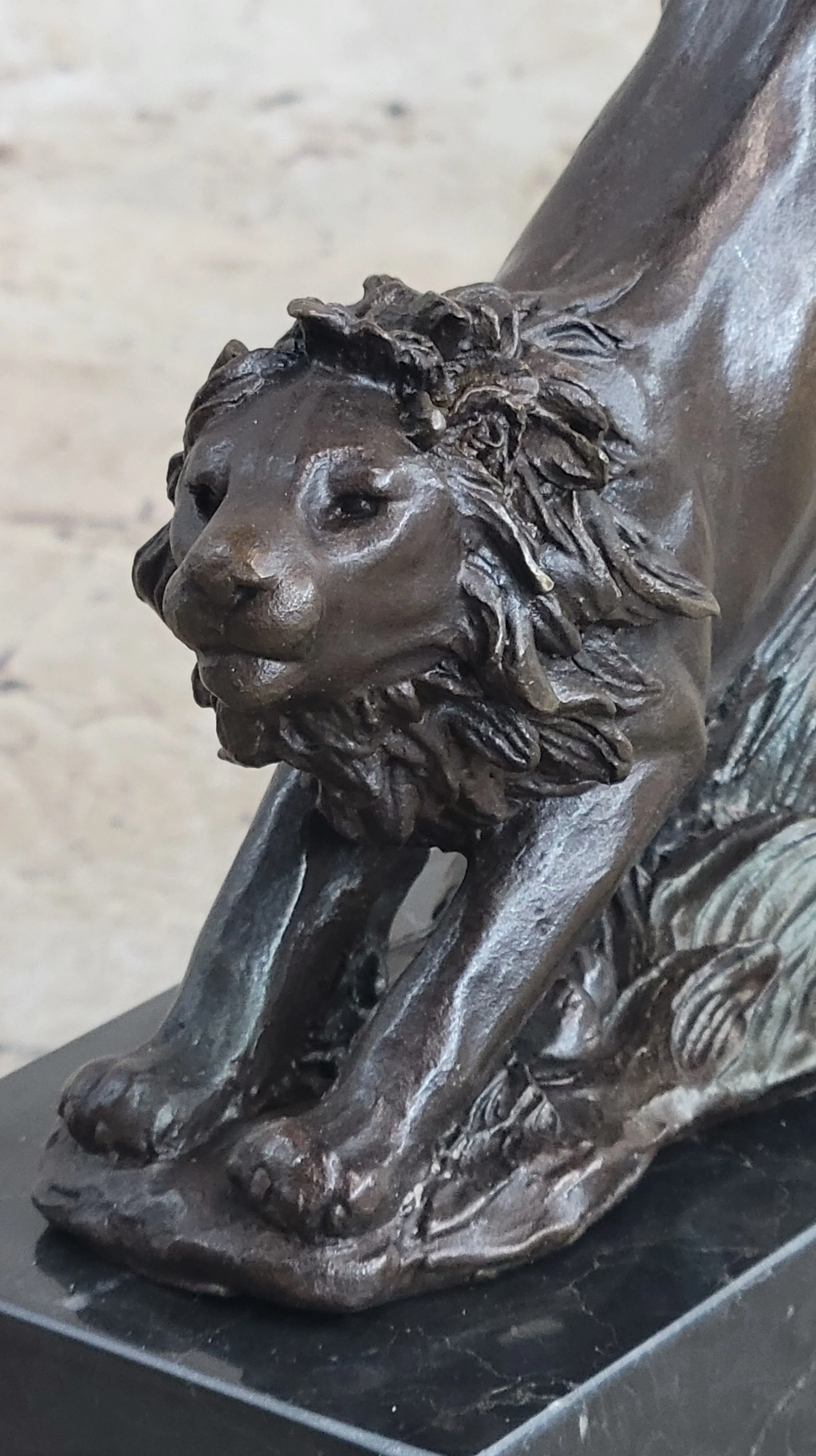 Hot Cast Jumping Lion by Barye French Animal Artist Bronze Sculpture Figurine NR - Image 8