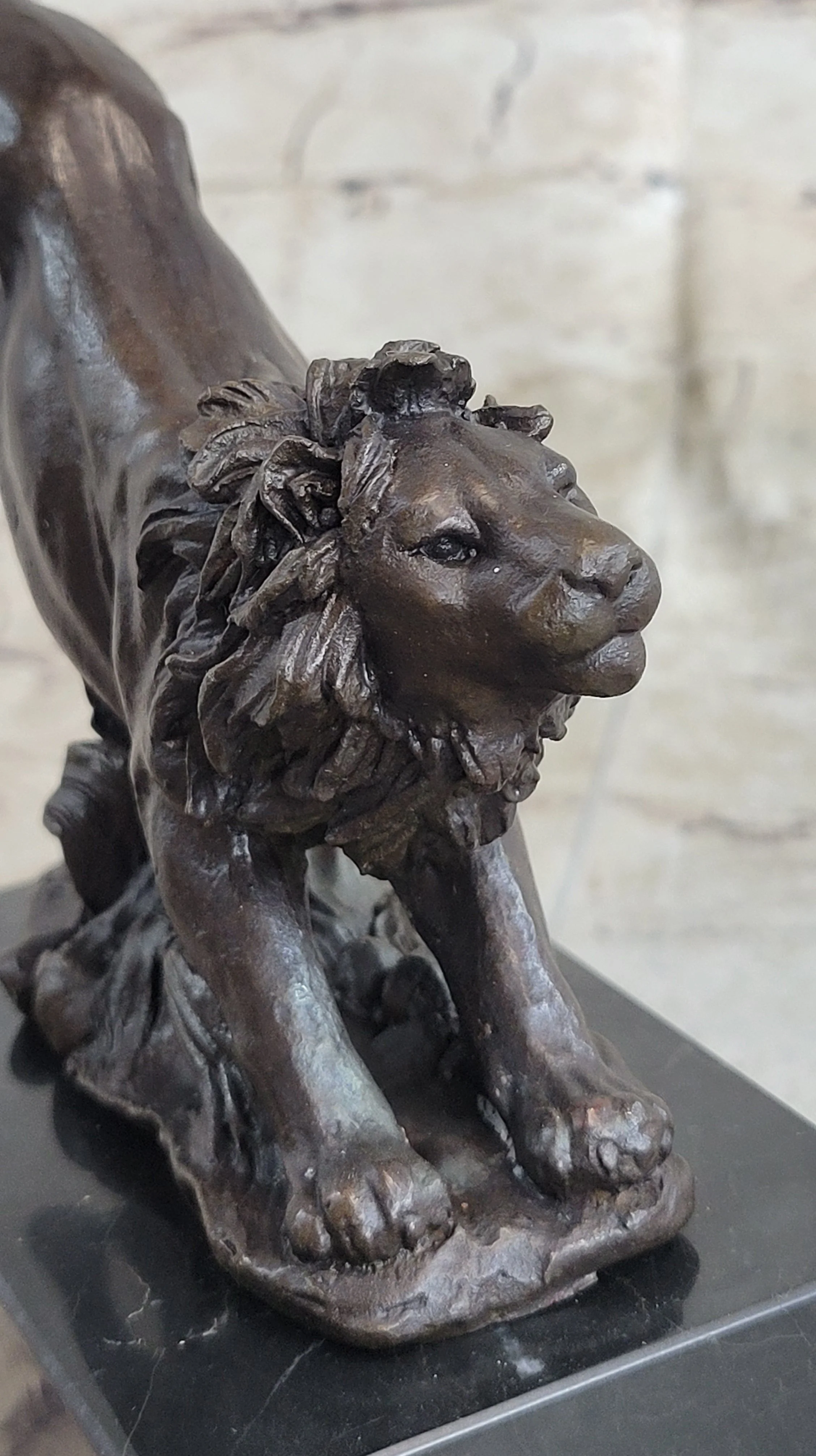 Hot Cast Jumping Lion by Barye French Animal Artist Bronze Sculpture Figurine NR - Image 9