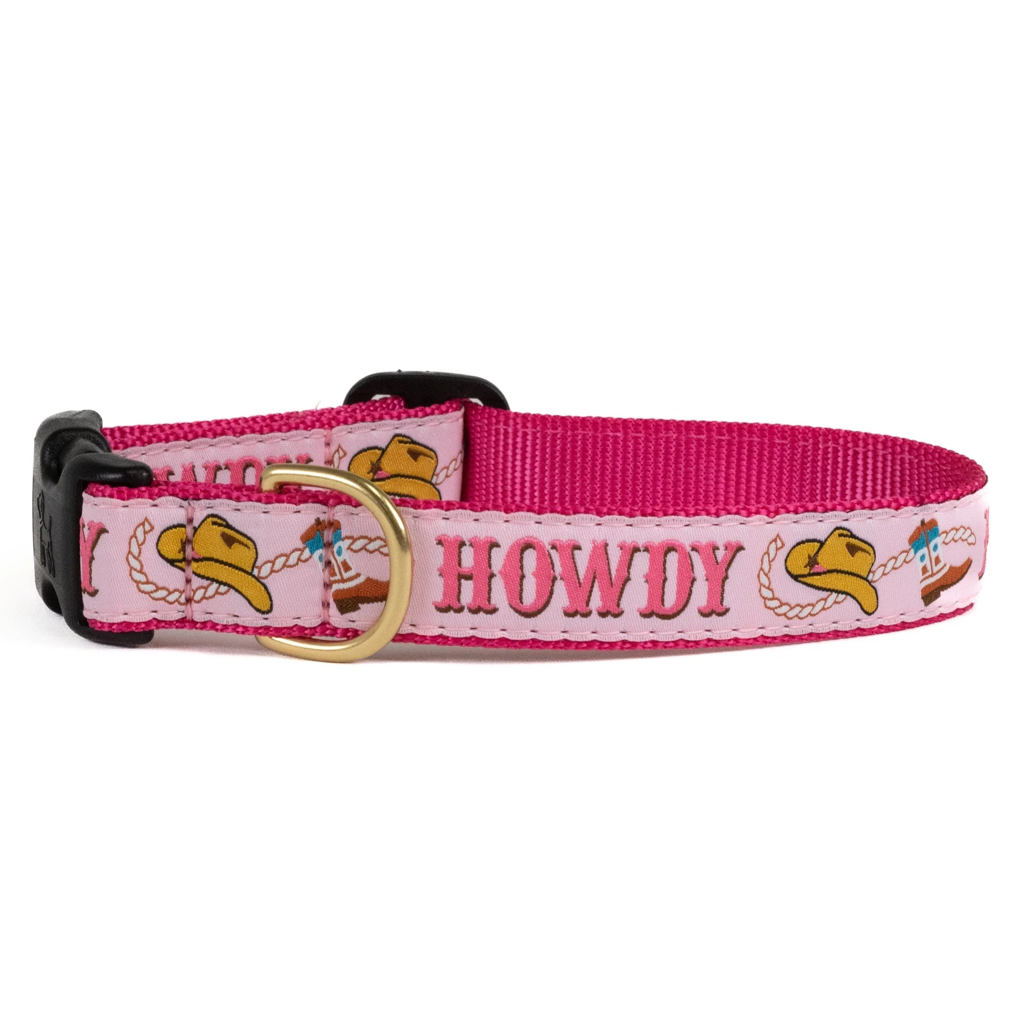 Up Country Howdy Cast Brass Dog Collar