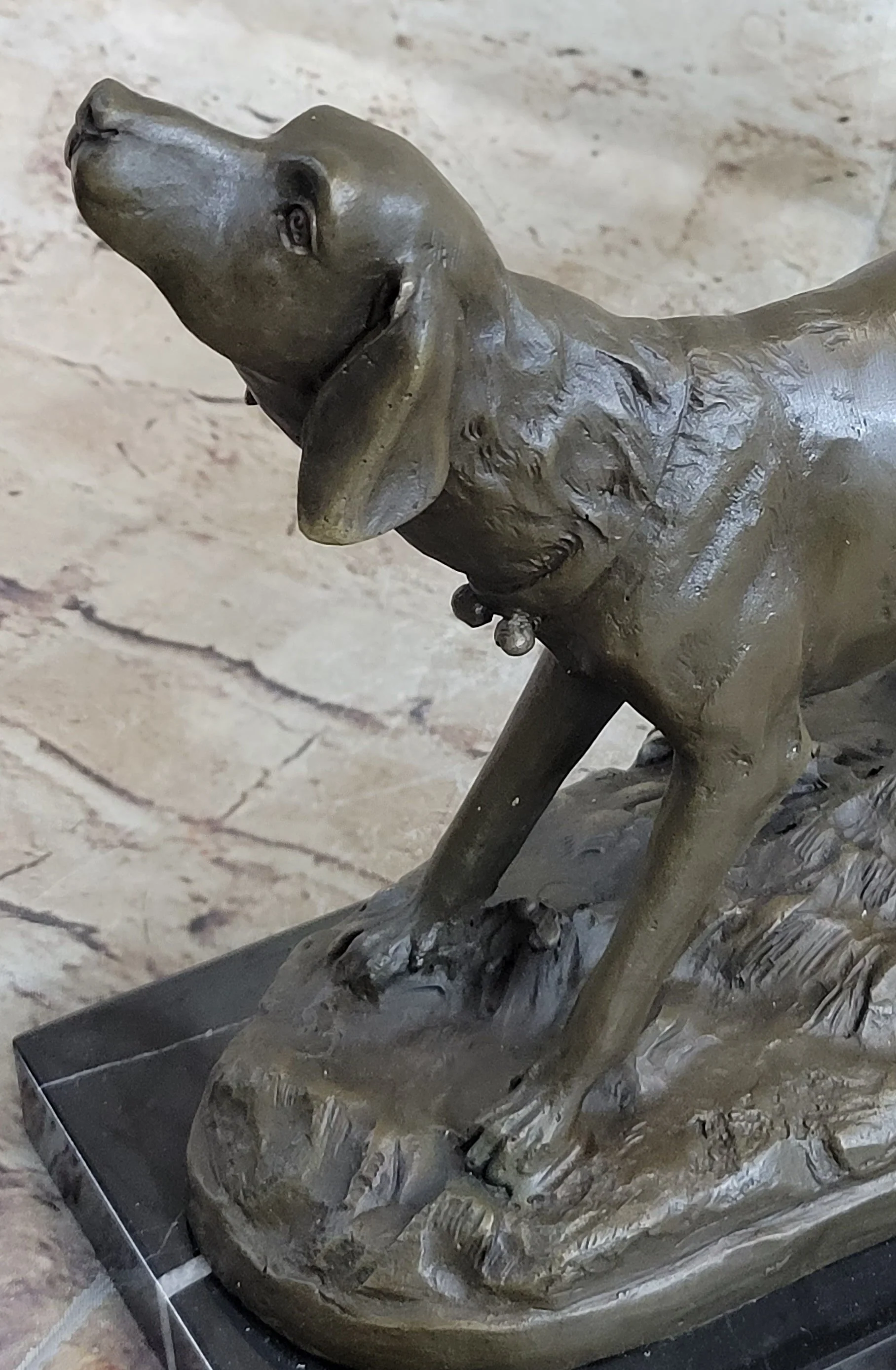 Hunting Dog Wolfhound Bronze Marble Statue Bookend Sculpture Artwork Gift Sale - Image 7