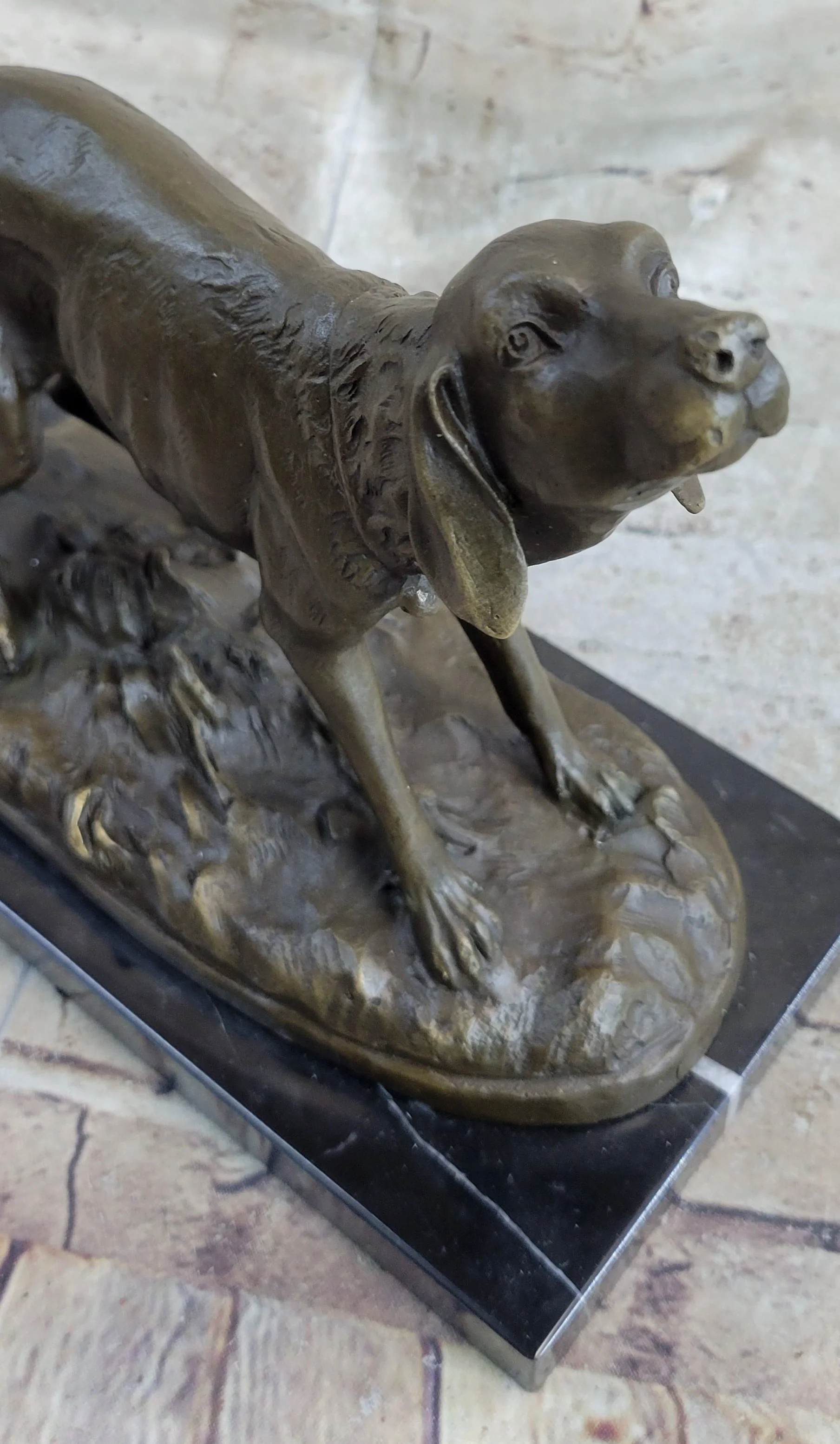 Hunting Dog Wolfhound Bronze Marble Statue Bookend Sculpture Artwork Gift Sale - Image 8