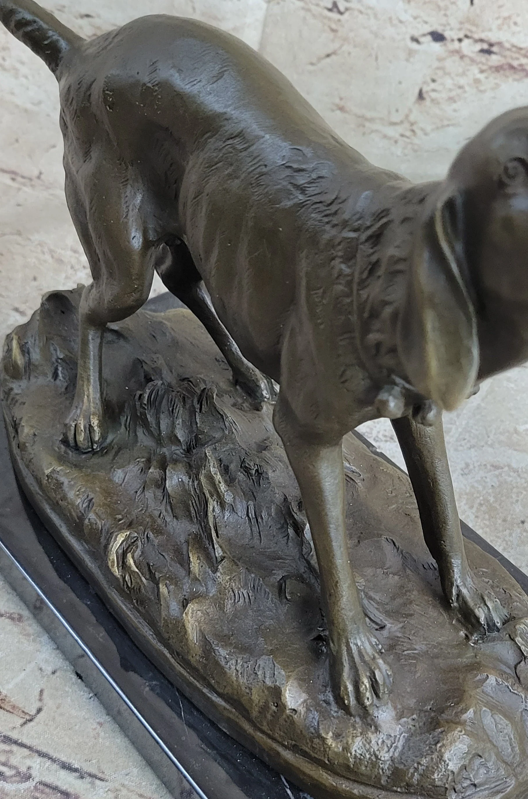 Hunting Dog Wolfhound Bronze Marble Statue Bookend Sculpture Artwork Gift Sale - Image 9