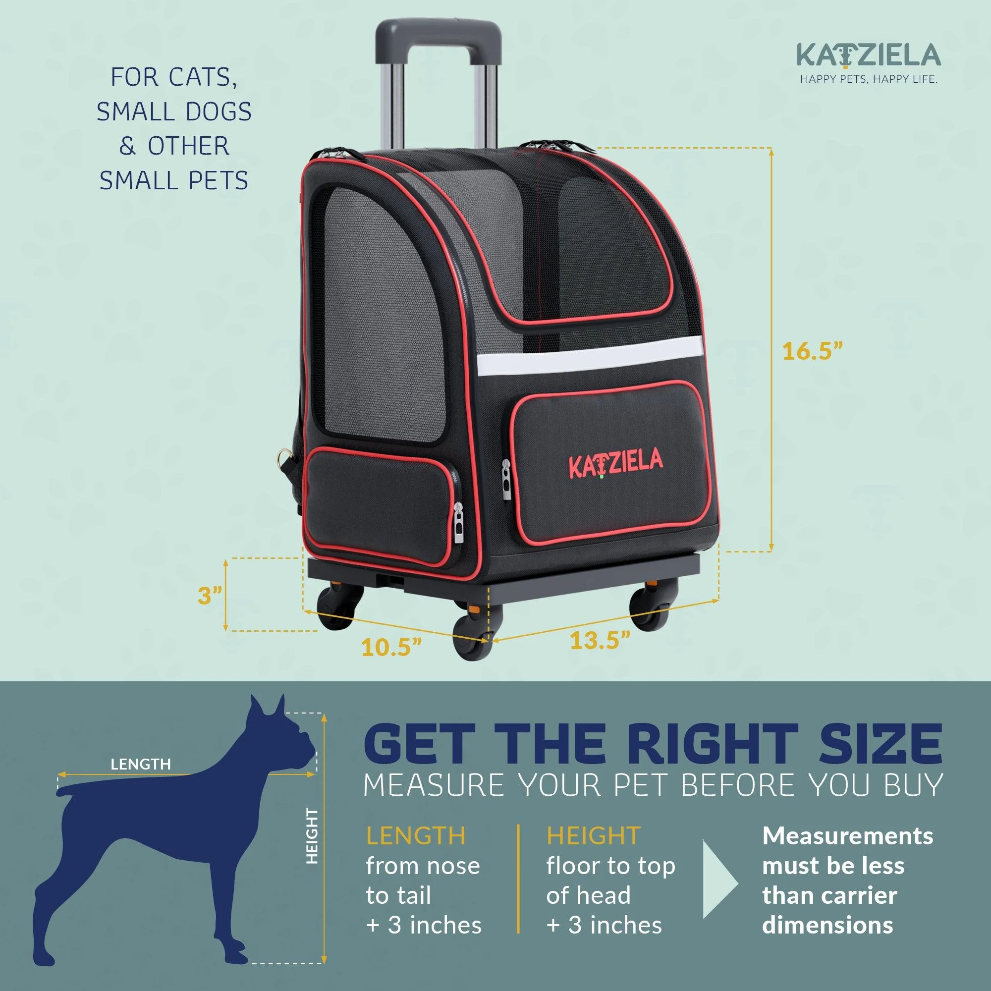 Hybrid Adventurer Pet Backpack with Removable Wheels and Telescopic Handle - Image 11