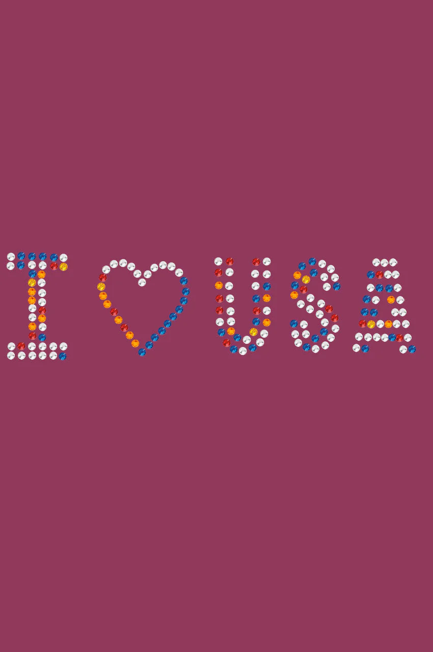I Love USA (Multicolor Rhinestones) Bandanna - Image 11