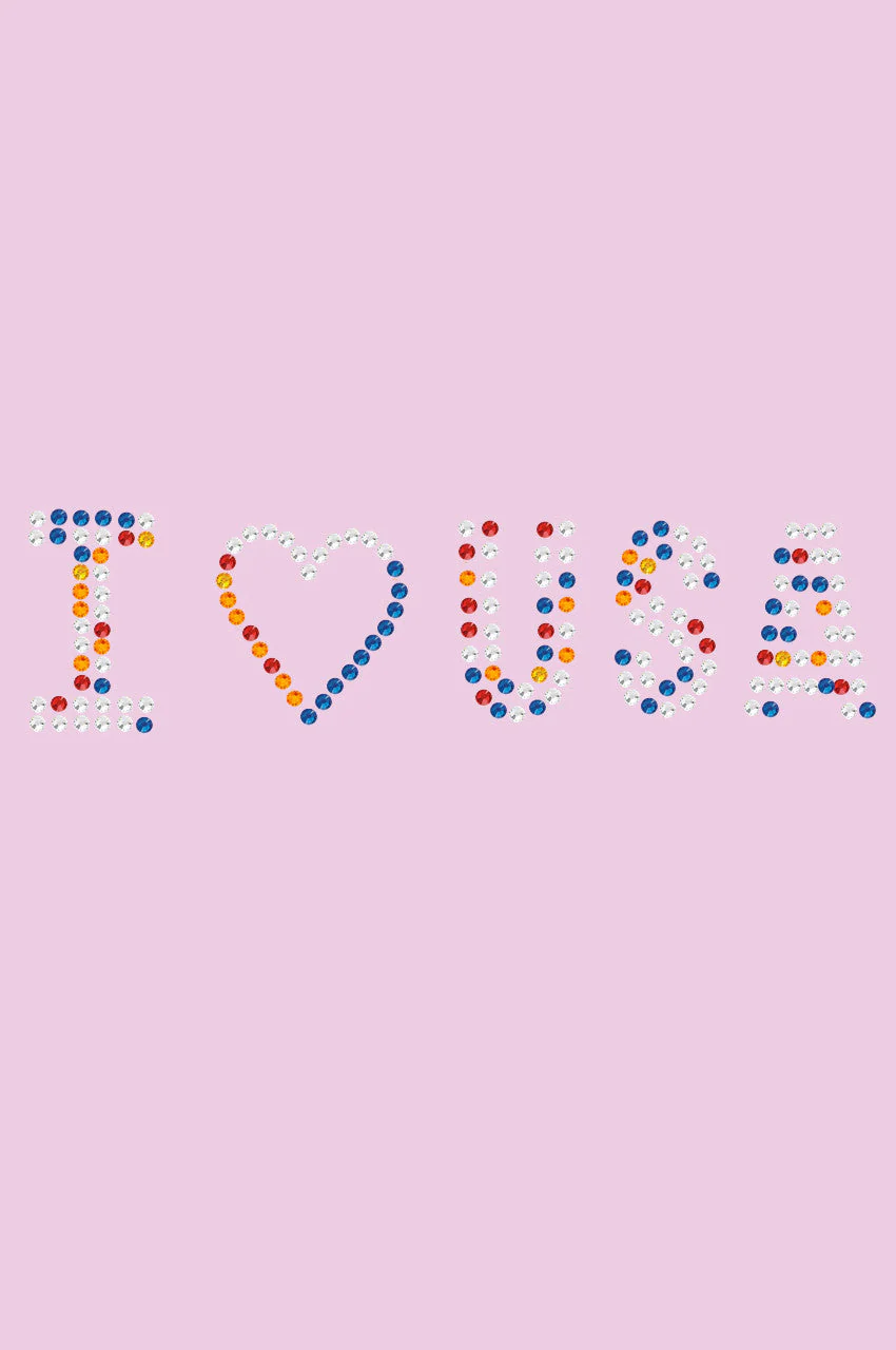 I Love USA (Multicolor Rhinestones) Bandanna - Image 12