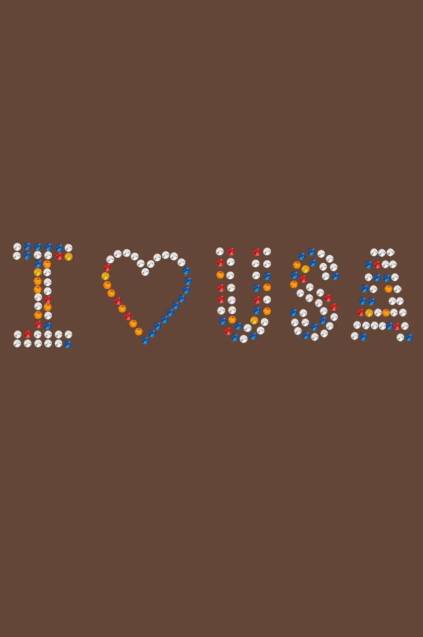 I Love USA (Multicolor Rhinestones) Bandanna - Image 13