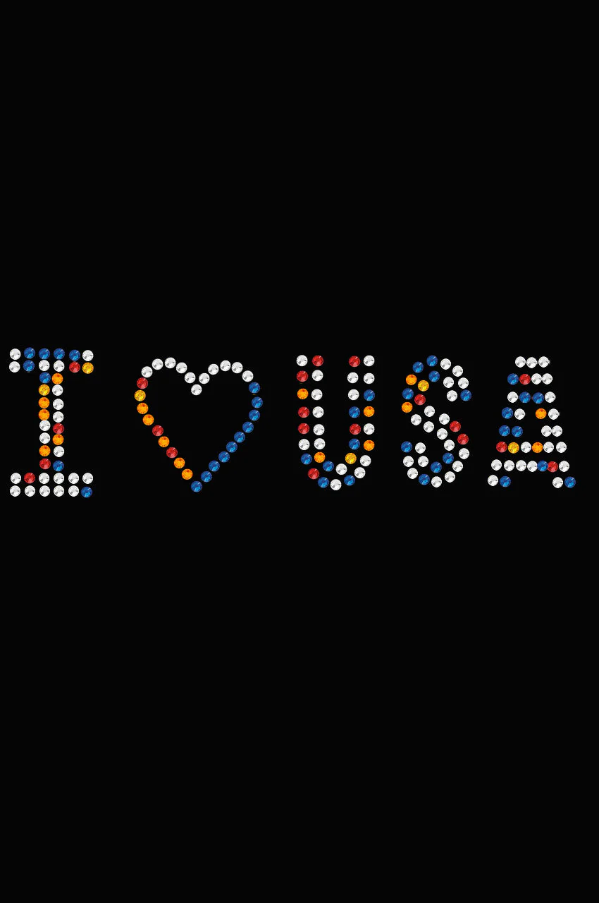 I Love USA (Multicolor Rhinestones) Bandanna - Image 14