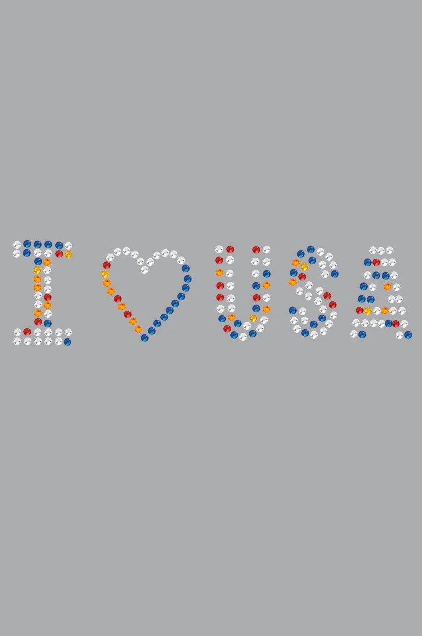 I Love USA (Multicolor Rhinestones) Bandanna - Image 16