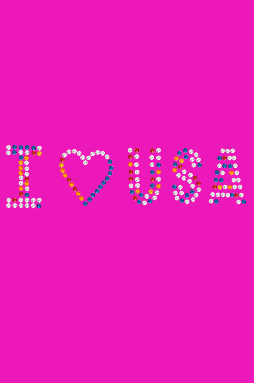 I Love USA (Multicolor Rhinestones) Bandanna - Image 17