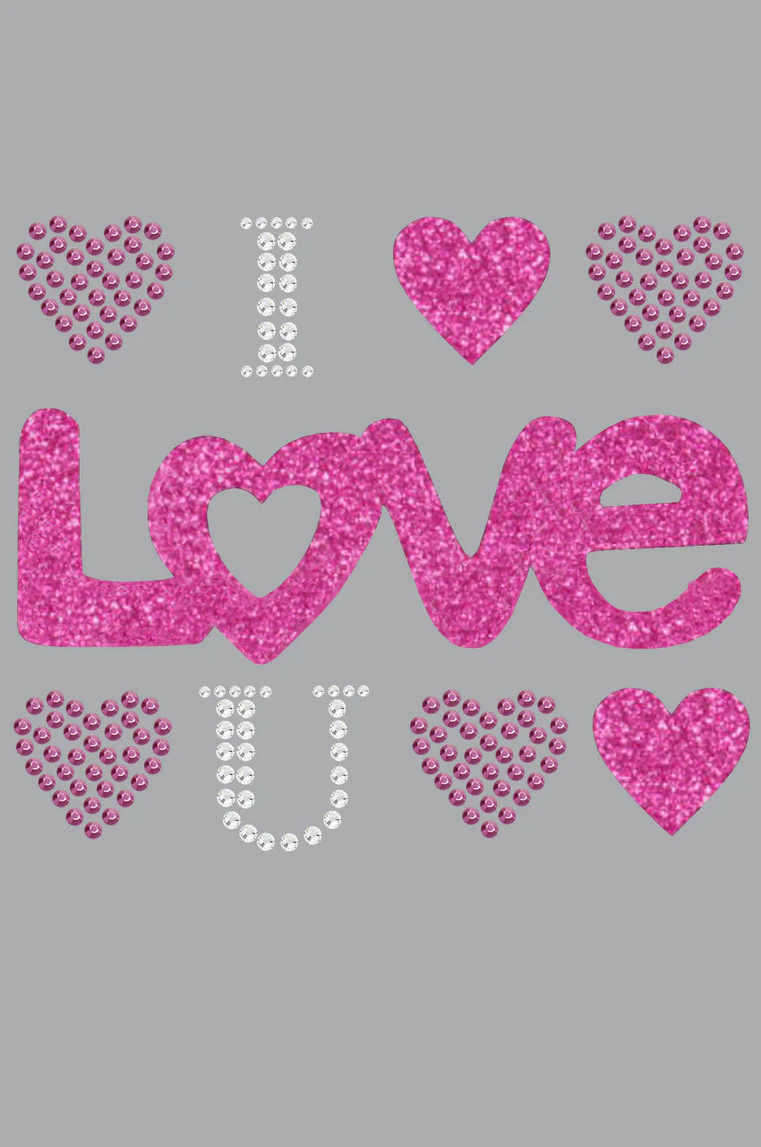 I Love You (Pink Glitter) Bandanna - Image 13