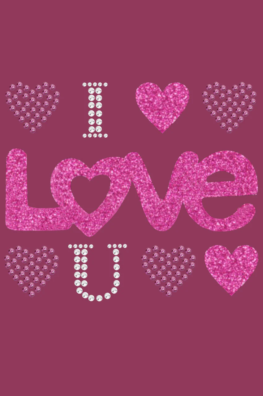 I Love You (Pink Glitter) Bandanna - Image 15