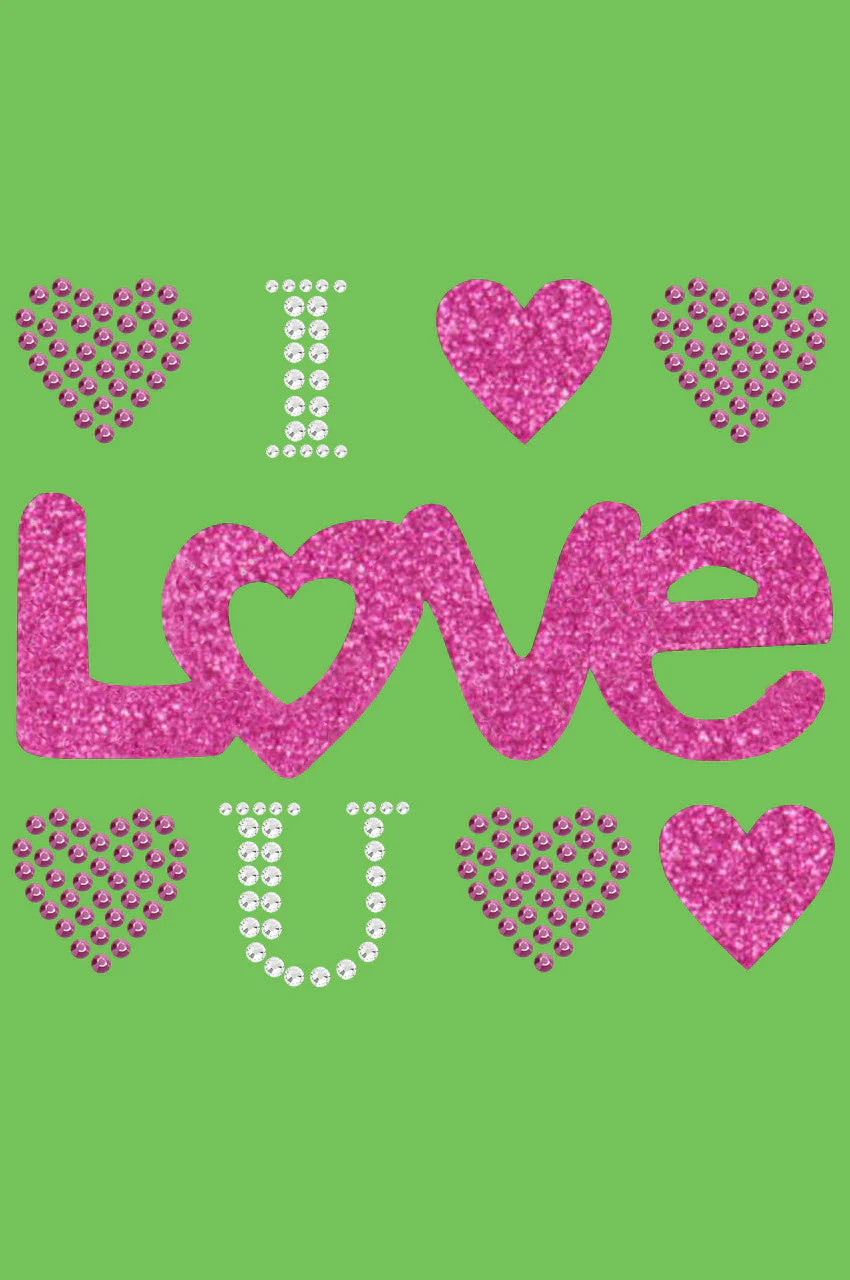 I Love You (Pink Glitter) Bandanna - Image 4