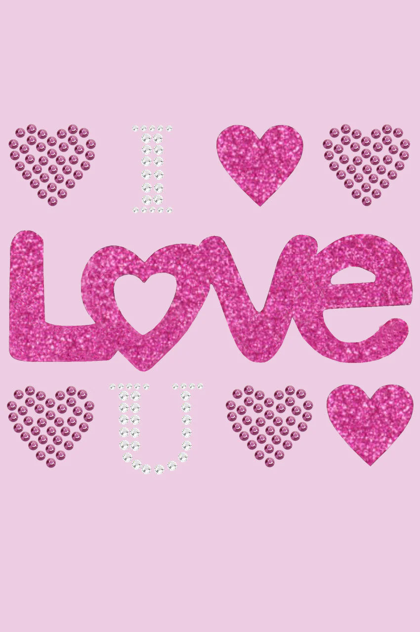 I Love You (Pink Glitter) Bandanna - Image 5
