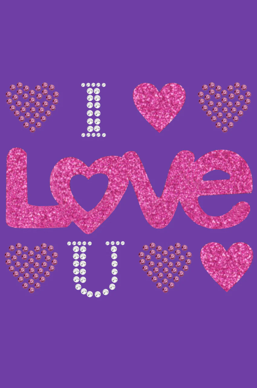 I Love You (Pink Glitter) Bandanna - Image 6