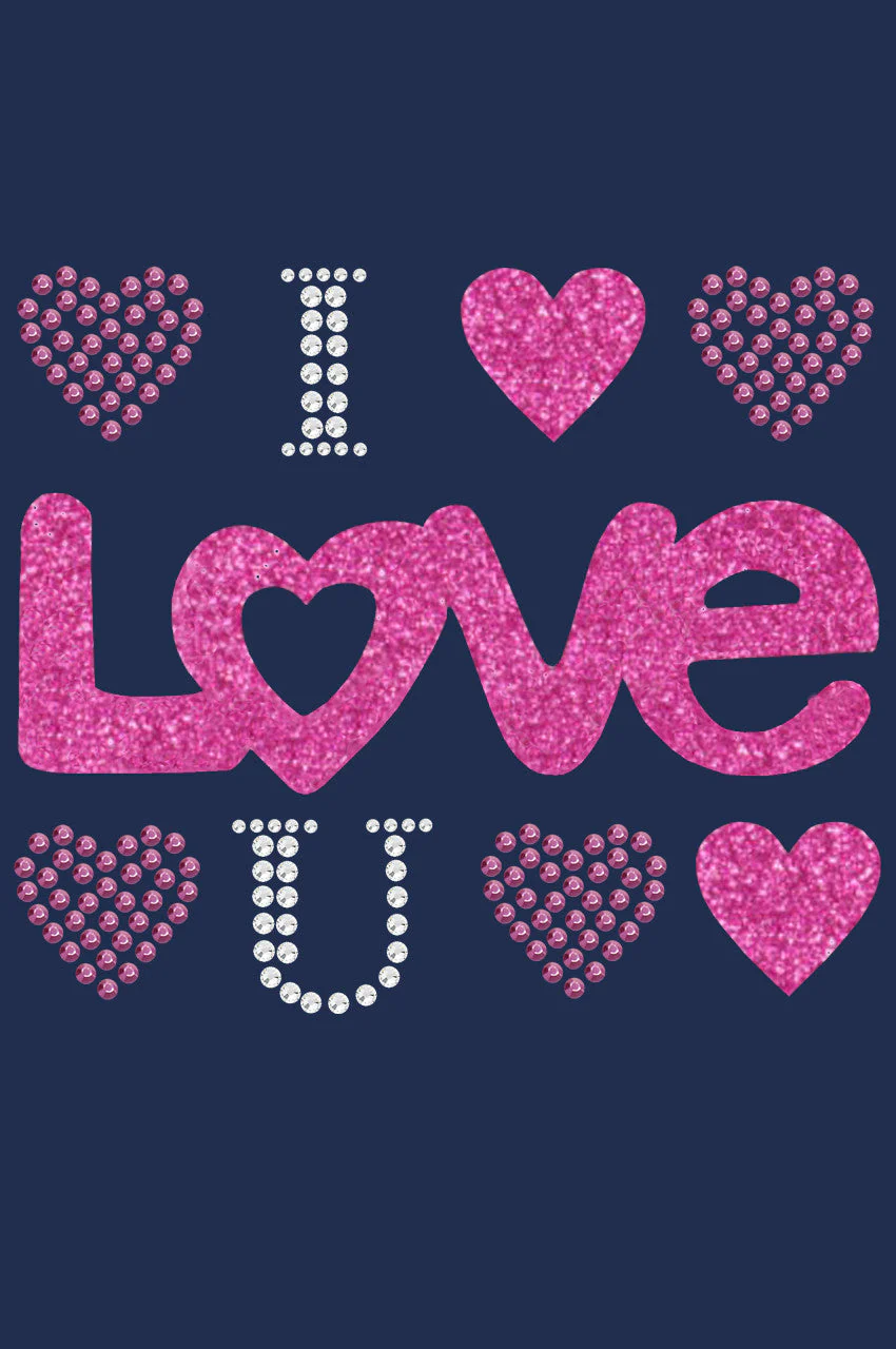 I Love You (Pink Glitter) Bandanna - Image 7