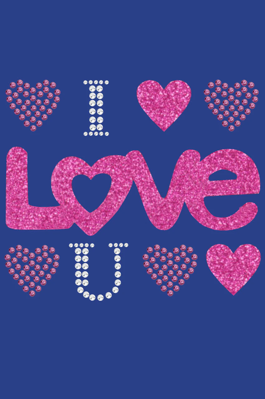 I Love You (Pink Glitter) Bandanna - Image 9