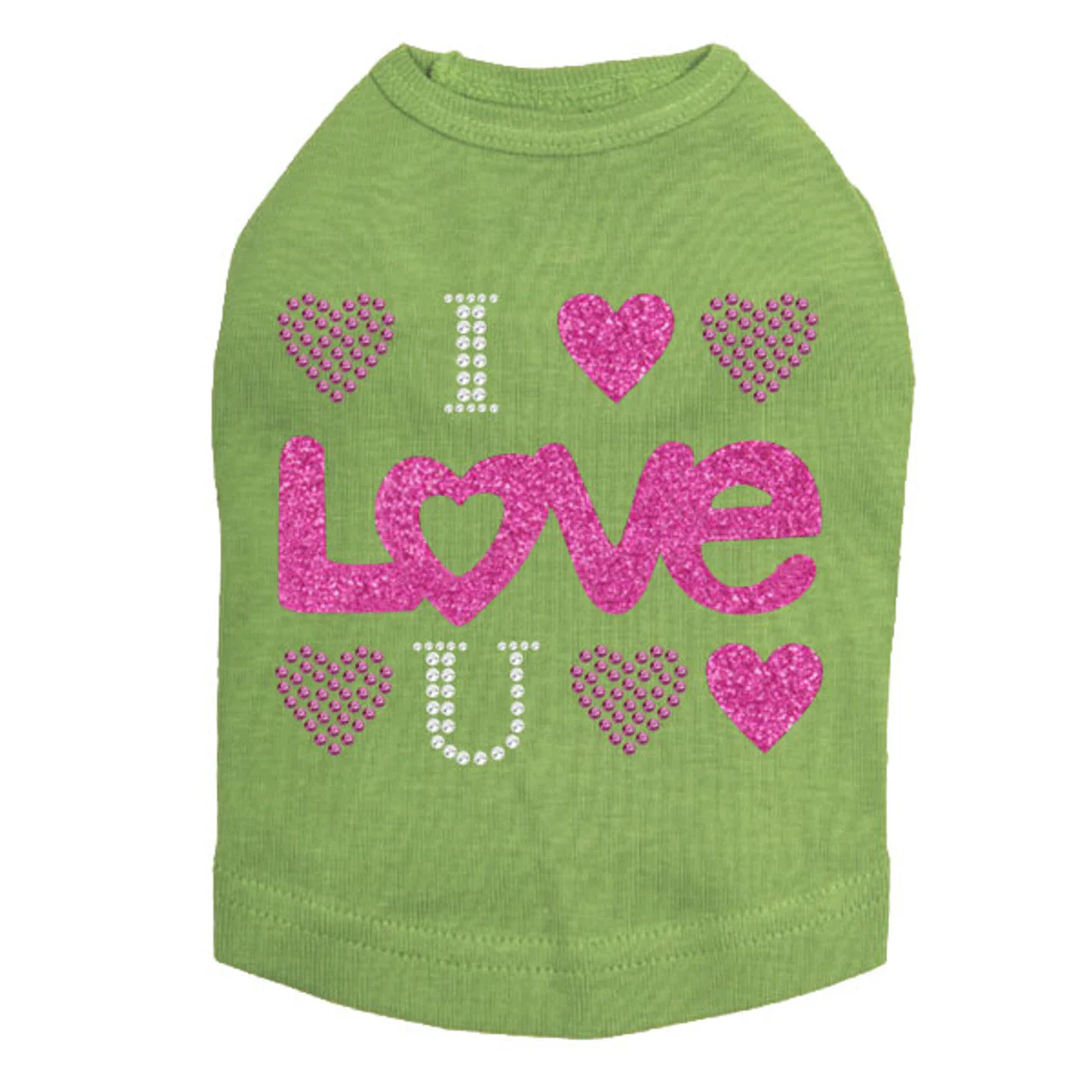 I Love You Pink Glitter - Dog Tank - Image 10