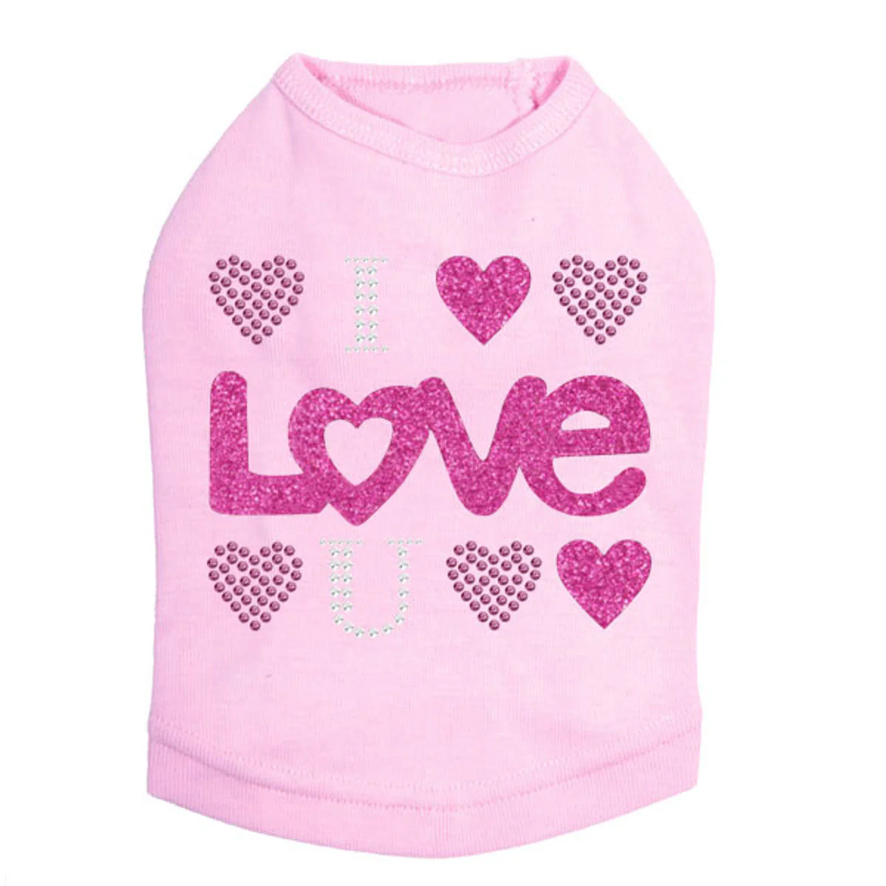 I Love You Pink Glitter - Dog Tank - Image 3