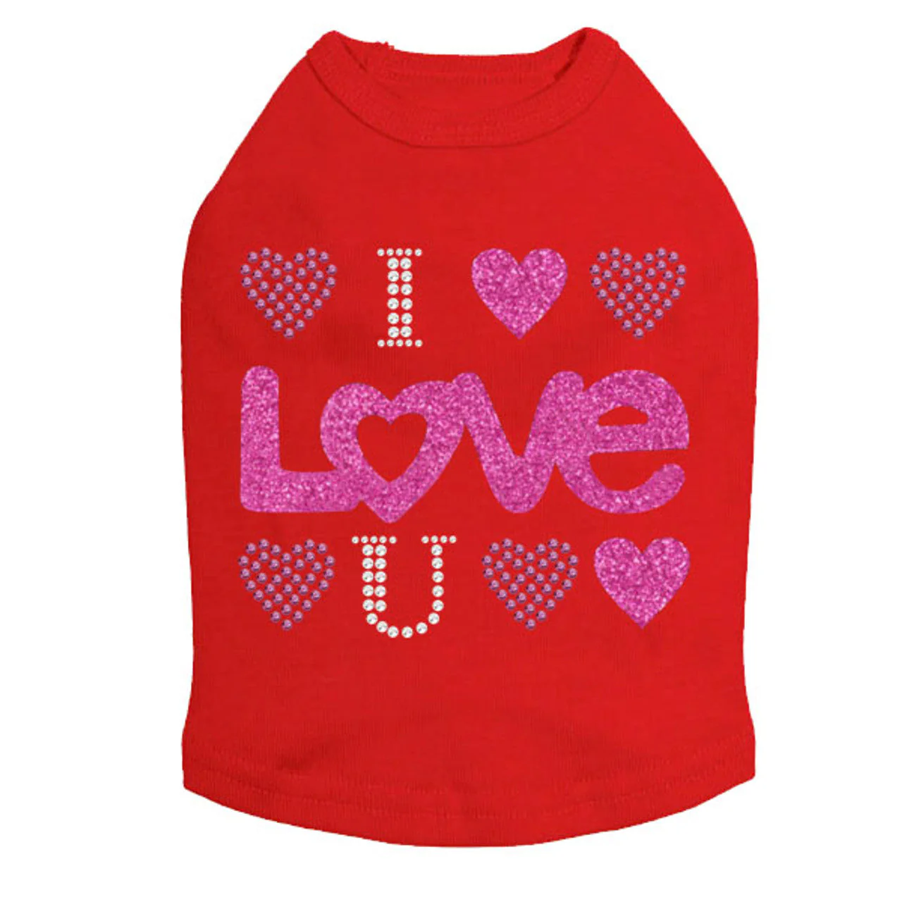 I Love You Pink Glitter - Dog Tank - Image 8