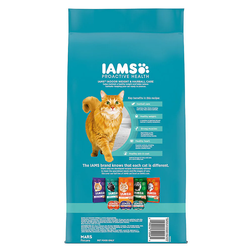 Iams Proactive Health Indoor Weight & Hairball Dry Cat Food (3.5lb) - Image 2