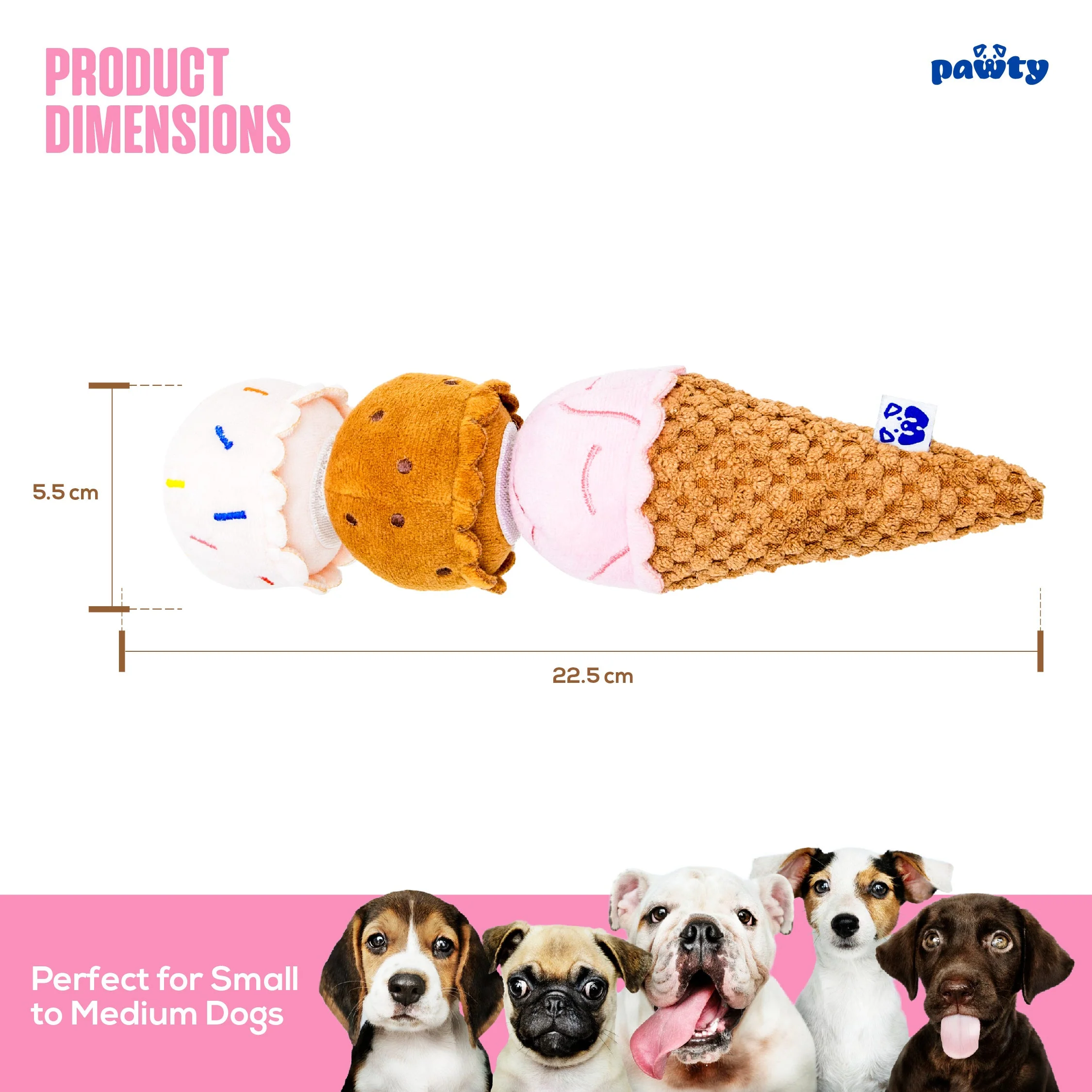 Pet Toy: ICE CREAM PLUSH DOG TOY - Image 5
