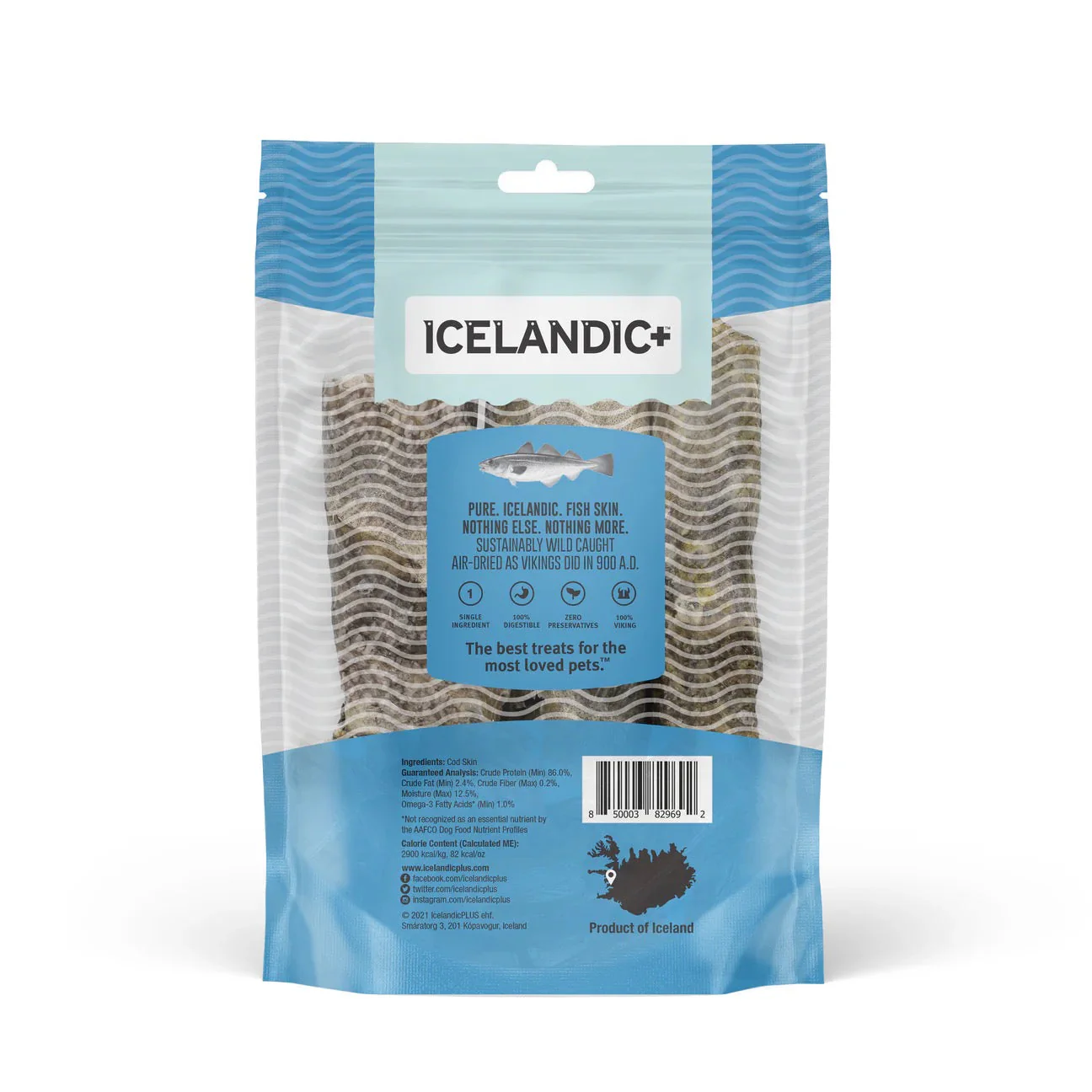 Icelandic Hand Wrapped Cod Skin 5" Chew Sticks Dog Treats (3 Pack) (3.8oz) - Image 2