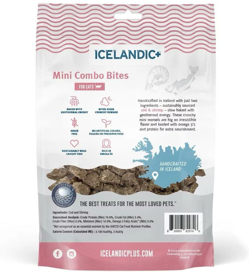 Icelandic Mini Combo Bites Cod & Shrimp Cat Treats (1.7oz) - Image 2