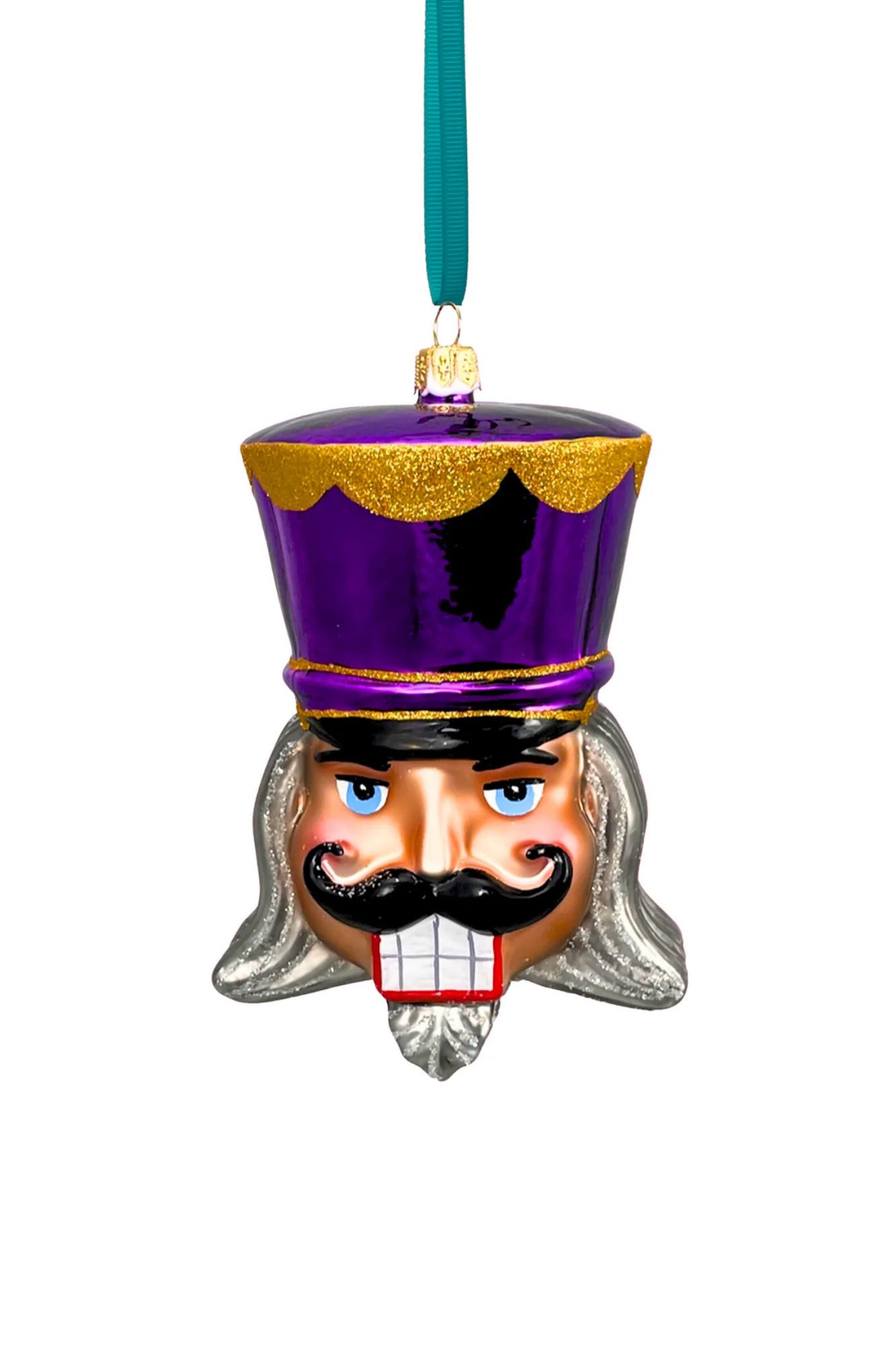 Imperial Amethyst Glass Nutcracker Ornament - Image 2